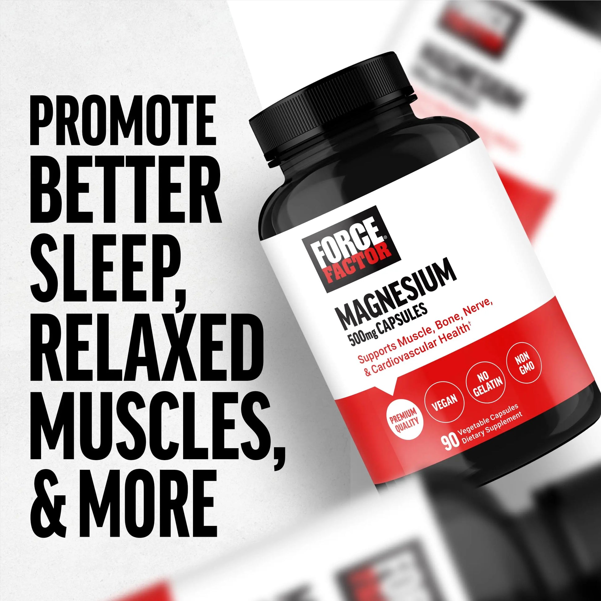 Force Factor Magnesium Complex Supplement to Support Muscles, Bones, Nerves, and Cardiovascular Health, Magnesium Glycinate, Magnesium Citrate, and Magnesium Oxide, Vegan, Non-GMO, 90 Capsules Force Factornz supplements