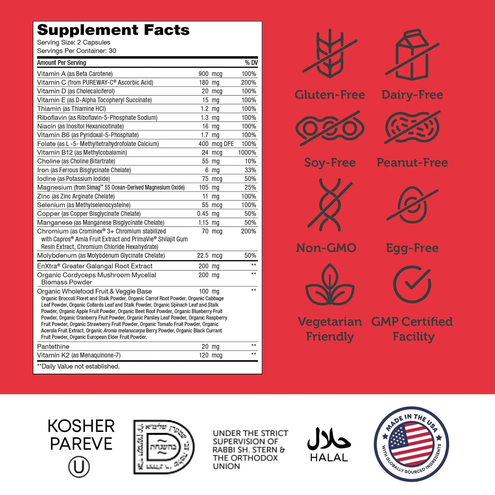 Zahler - Daily Multivitamin for Women & Men with Energy Vitamins, Minerals & Iron (60 Count) Kosher Men & Womens Multivitamins for Healthy Energy ZahlerAu supplements