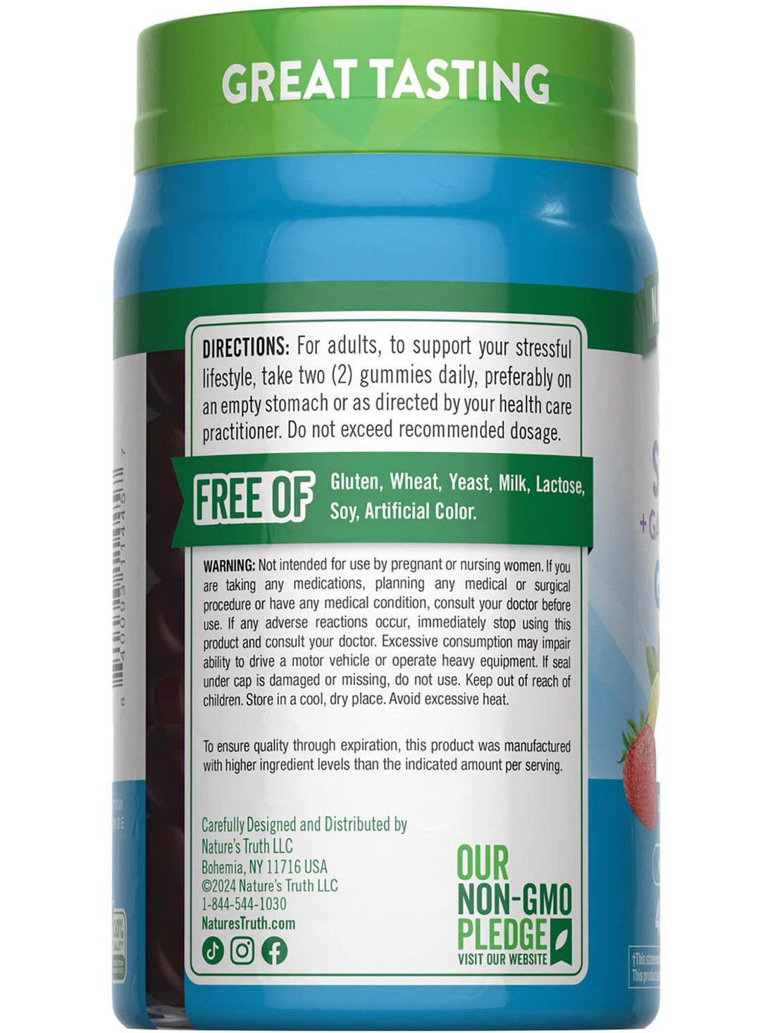 Nature's Truth Stress Relief Gummies for Adults | with Gaba, L Theanine, and Lemon Balm | Lemon Strawberry Flavor | Non-GMO & Gluten Free Supplement Nature's TruthAu supplements