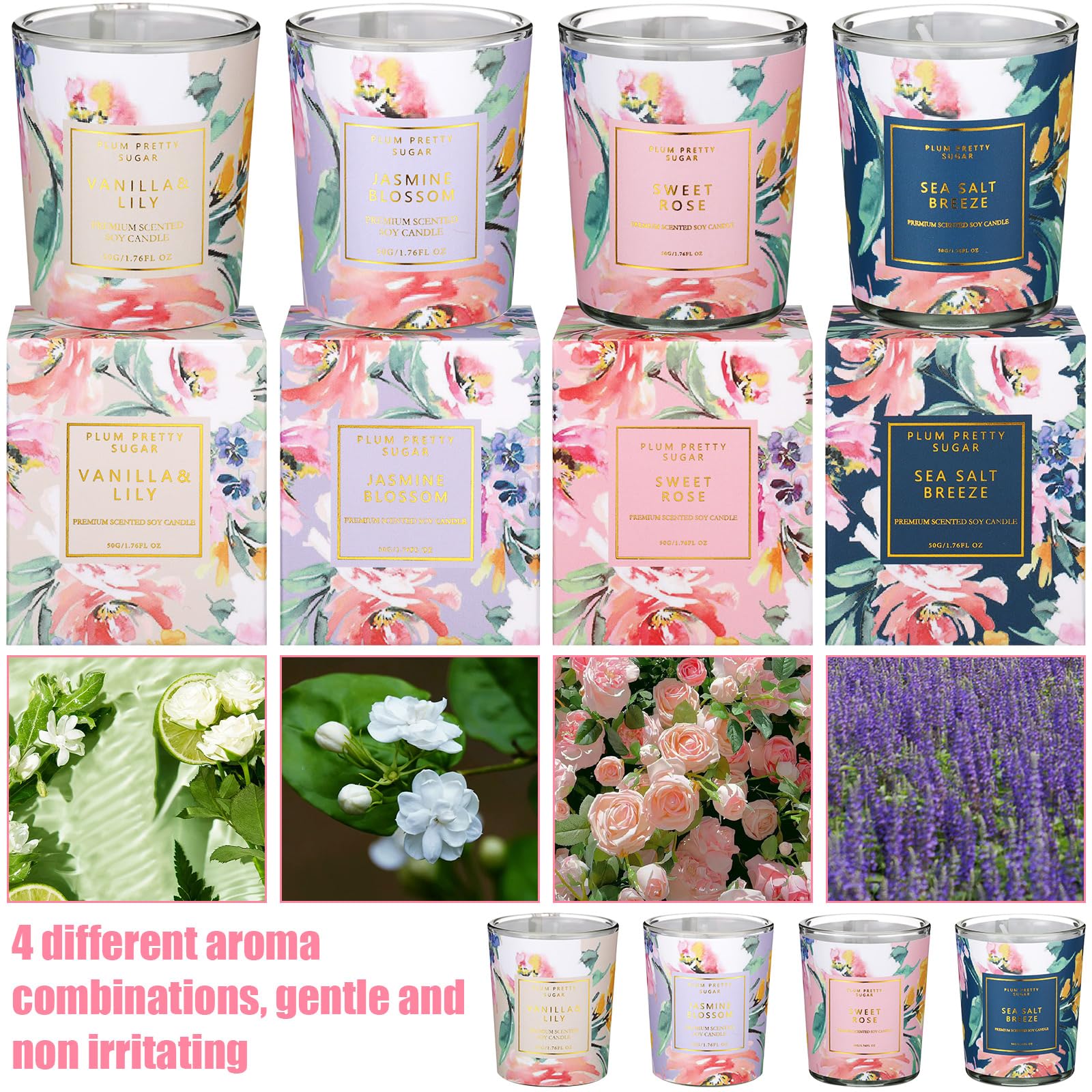MTLEE 24 Pcs Candles for Home Scented Candle Gifts for Women Bulk 8 Long Lasting Aromatherapy Jar MTLEEAu supplements
