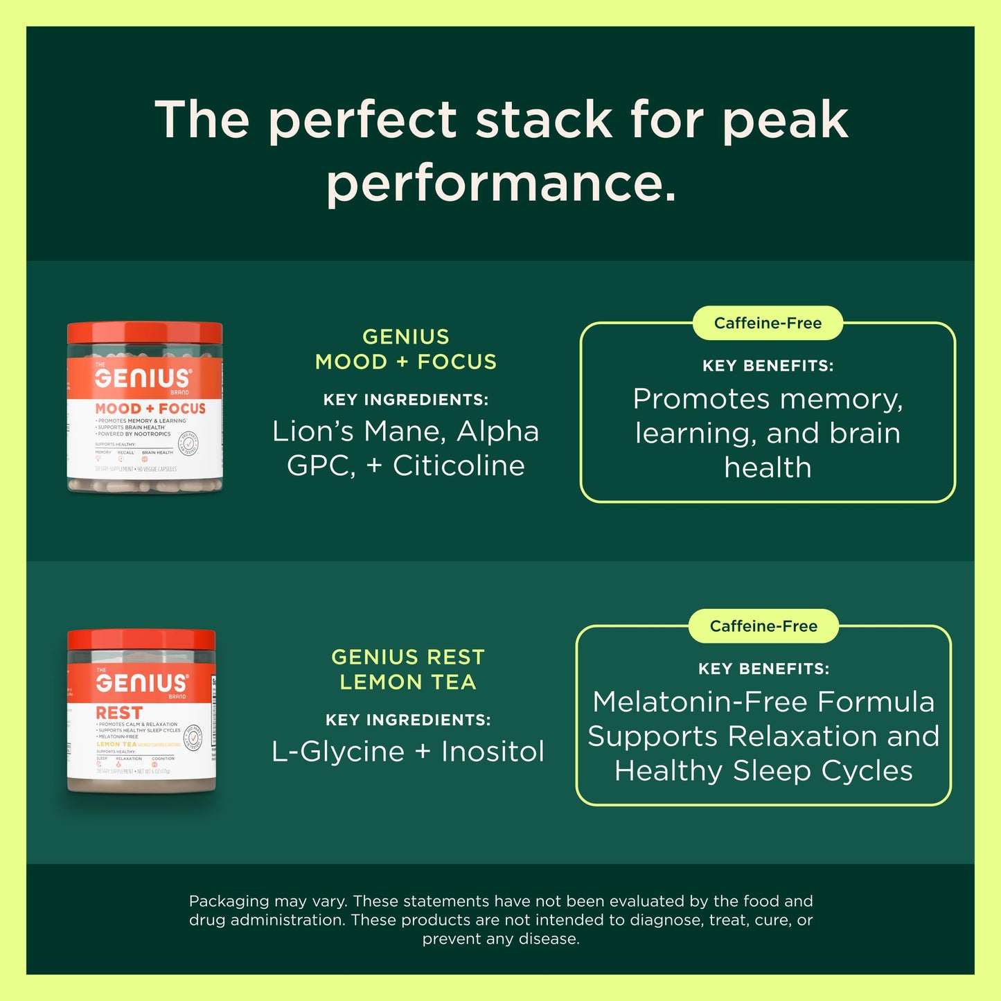 The Genius Brand Rise + Shine Nootropic – Cordyceps & Rhodiola Rosea – Caffeine-Free Energy & Mood Support – Focus, Clarity & Emotional Balance – 30 Servings The Genius BrandUS supplements