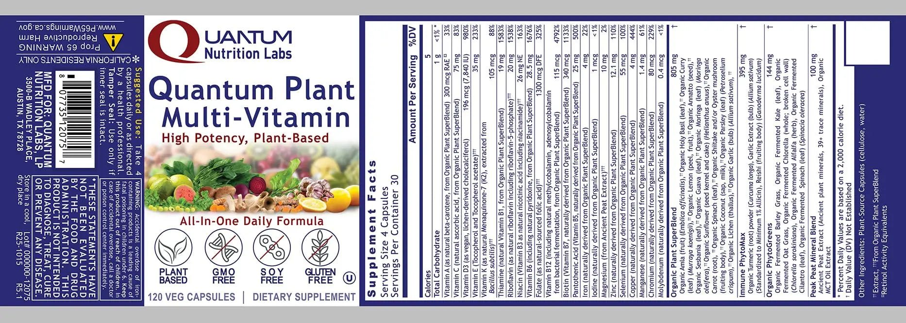 QNL Quantum Plant Multi-Vitamin - Complete Multivitamin - Immune Support for Adults - Natural Multivitamin for Men & Women Quantum NutritionAu supplements