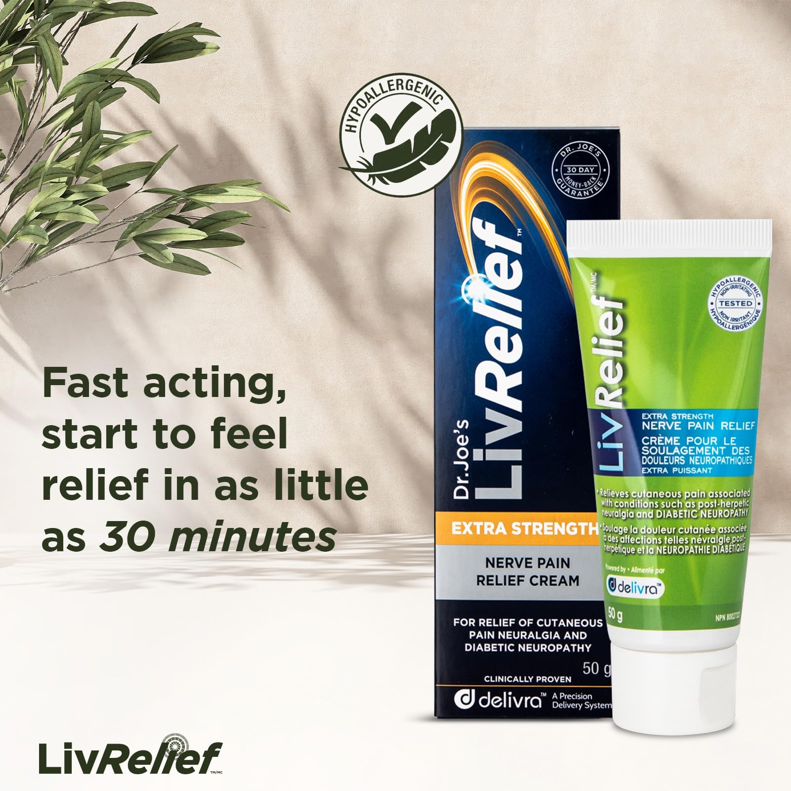 LivRelief Nerve Pain Relief Extra Strength - 50g LivReliefAu supplements