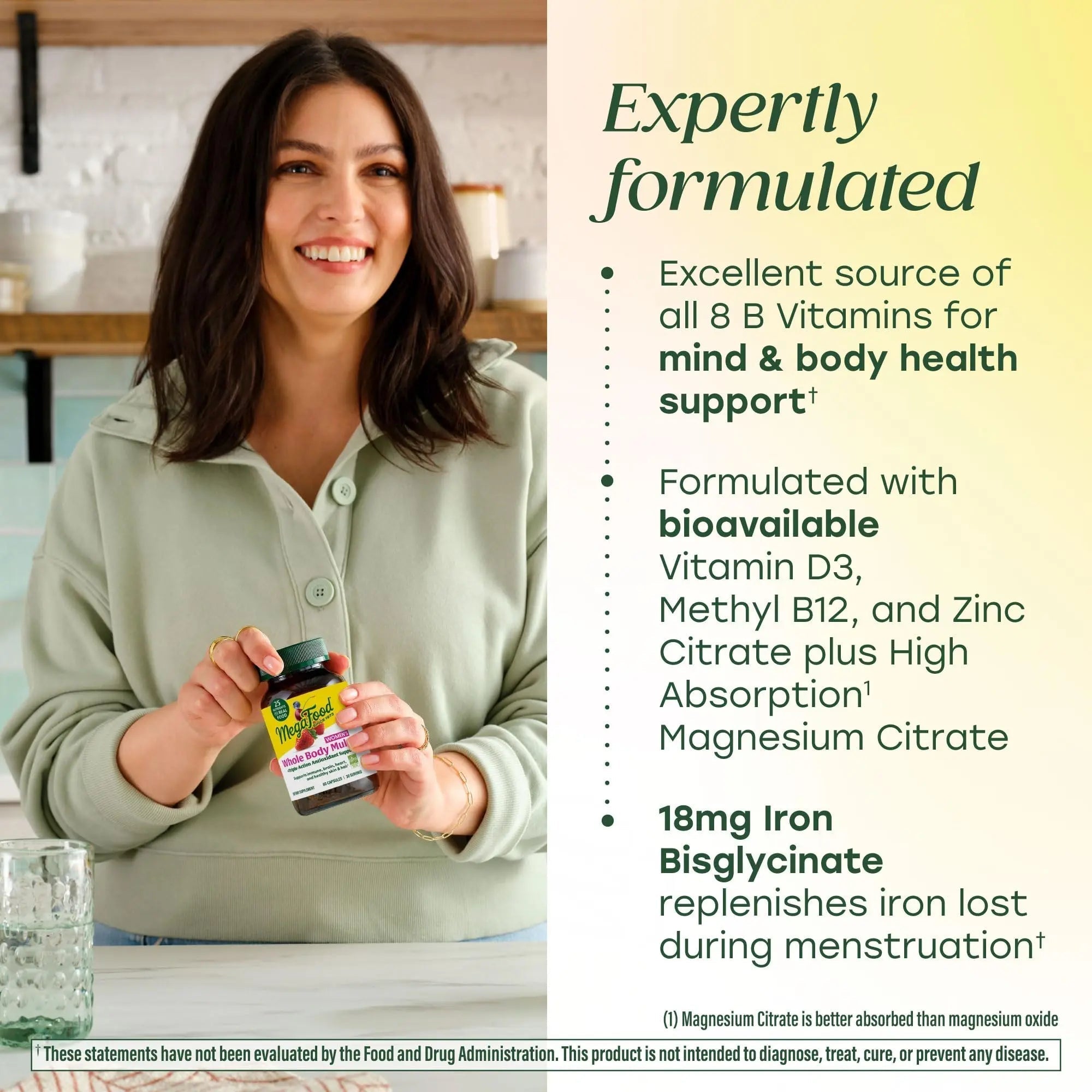 MegaFood Whole Body Womens Multivitamin - Multivitamin for Women - Vitamin D3 K2, Magnesium Citrate, Folate, Biotin, Iron MegaFoodAu supplements