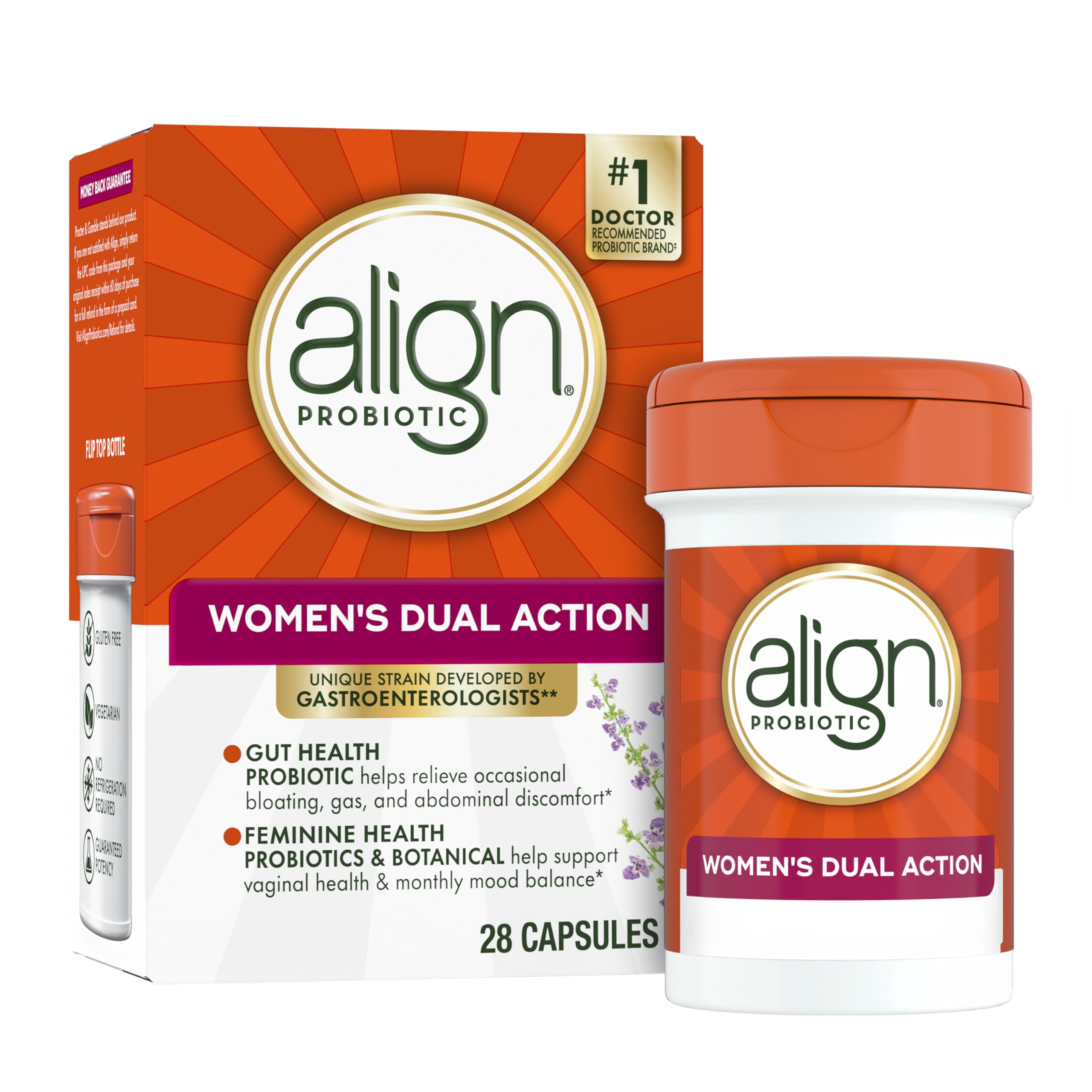 Align Probiotic, Womens Dual Action, Vaginal Probiotics for Women, Womens Probiotic for Vaginal Health Support, with Probiotics for Digestive Health, 28 Probiotic Capsules AlignAu supplements