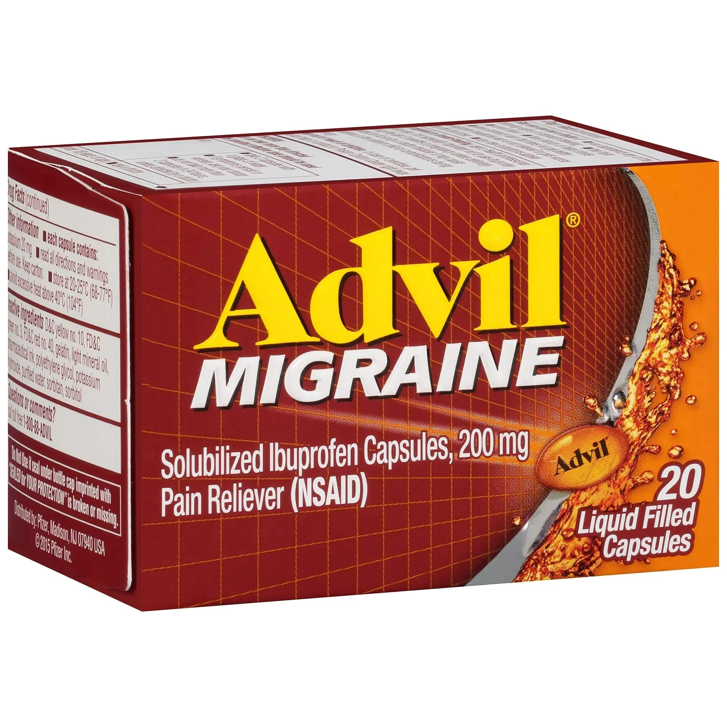 Advil Migraine Headache Relief, Ibuprofen Capsules with Ibuprofen 200mg for Migraine Relief, Nausea Relief and Light Sensitivity Relief - 20 Liquid Filled Capsules AdvilAu supplements