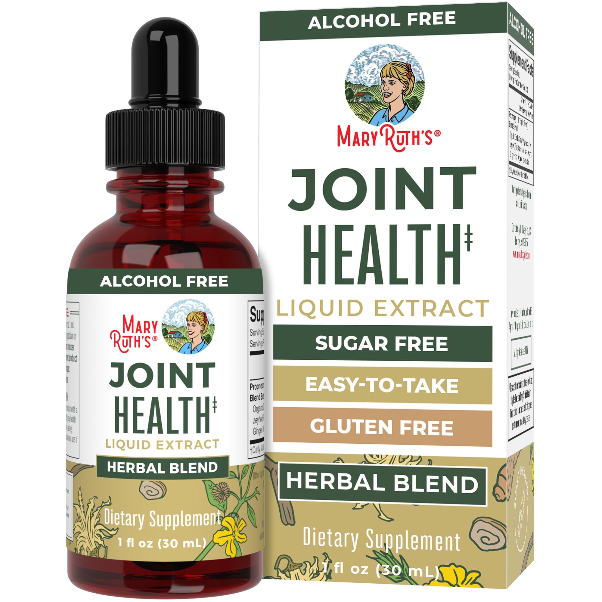 MaryRuth Organics Joint Health Liquid Extract | Four Herbal Blend Liquid Drops | Ginger Root | Licorice Root | Cats Claw | Devils Claw | Vegan | Non GMO | Alcohol Free Tincture | 30 Servings MARYRUTH'SAu supplements