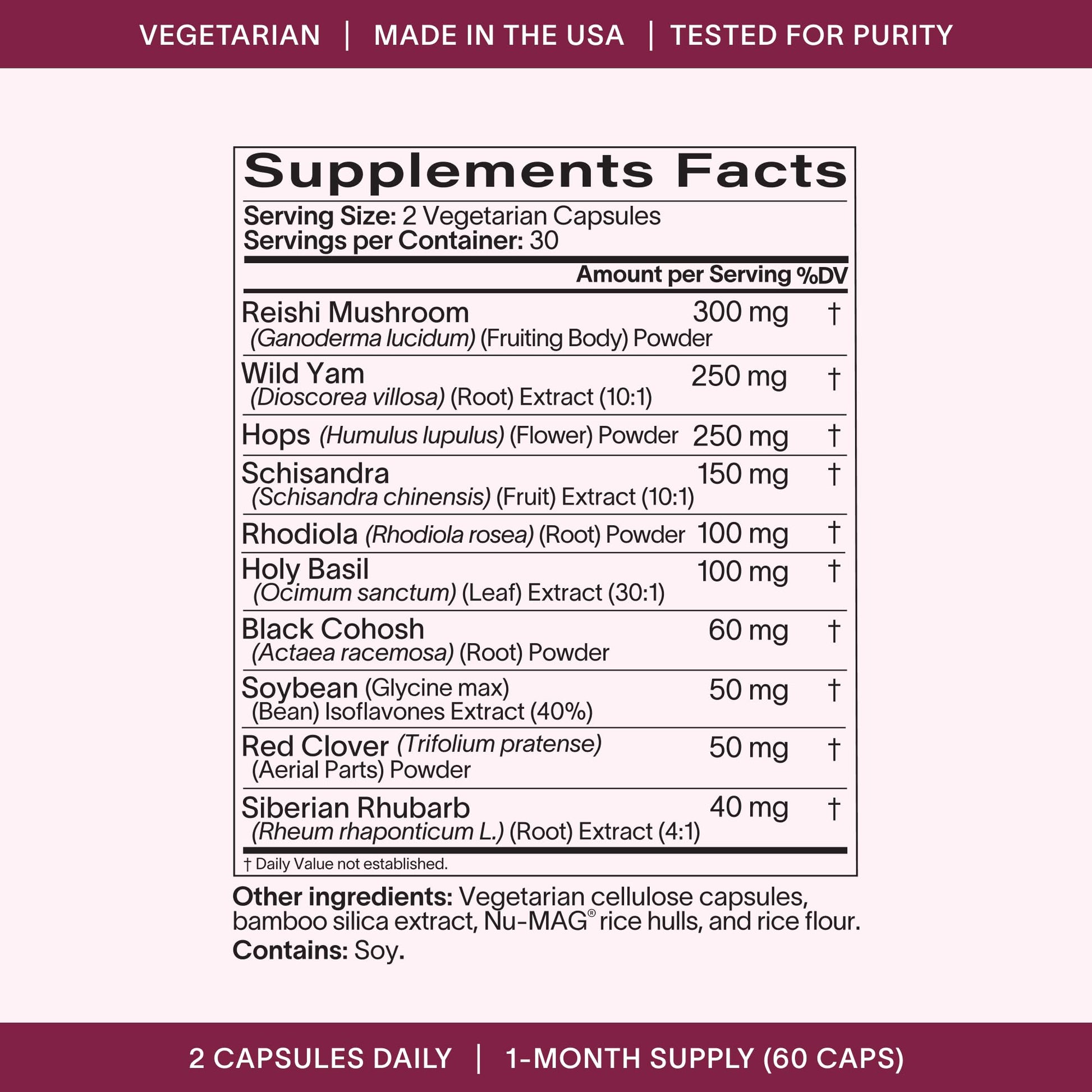 Ladywell Perimeno - Perimenopause Support - Support for Mood, Mental Clarity, Sleep & Hot Flashes - Black Cohosh, Reishi, Wild Yam, Holy Basil, Schisandra, Rhodiola, Siberian Rhubarb / 60 Veg Caps LadywellAu supplements