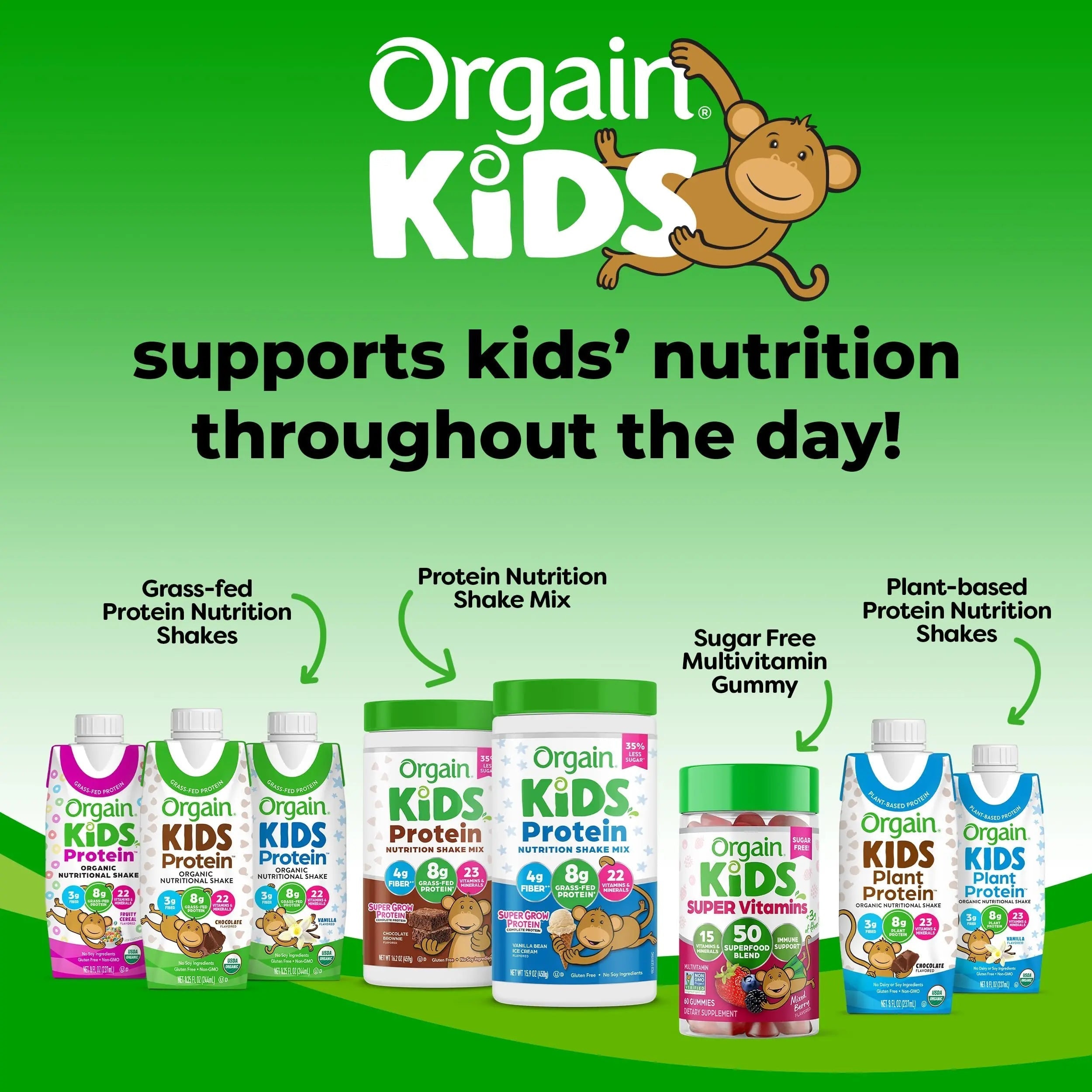 Orgain Kids Sugar Free Multivitamin Gummies, Vegan & Plant Based, 50 Superfoods, 15 Vitamins and Minerals, Immune Support and 3g of Fiber OrgainAu supplements