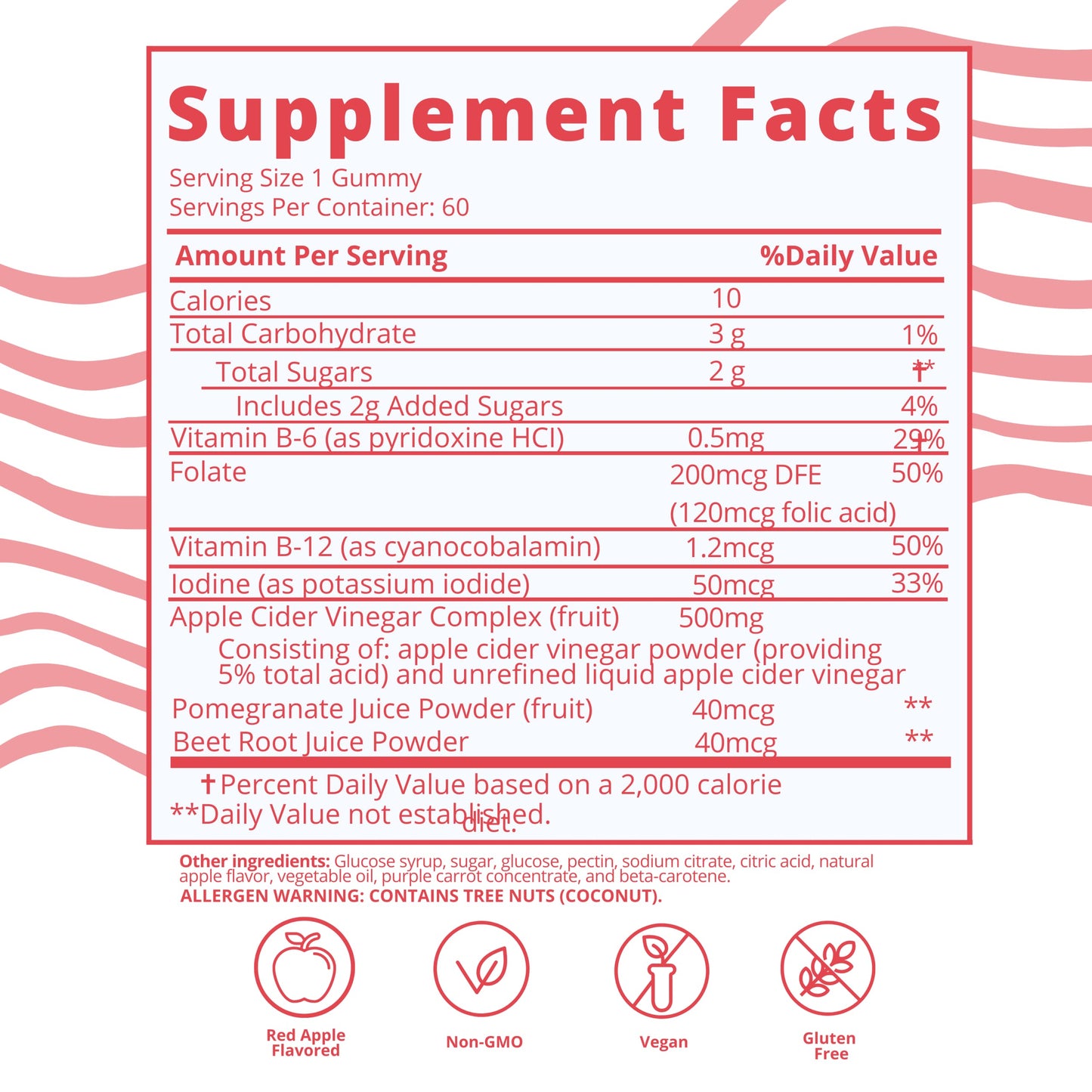 Baby Blues Apple Cider Vinegar Gummies - Vegan, Non-GMO & Gluten-Free, Postpartum Dietary Supplement Baby BluesUS supplements