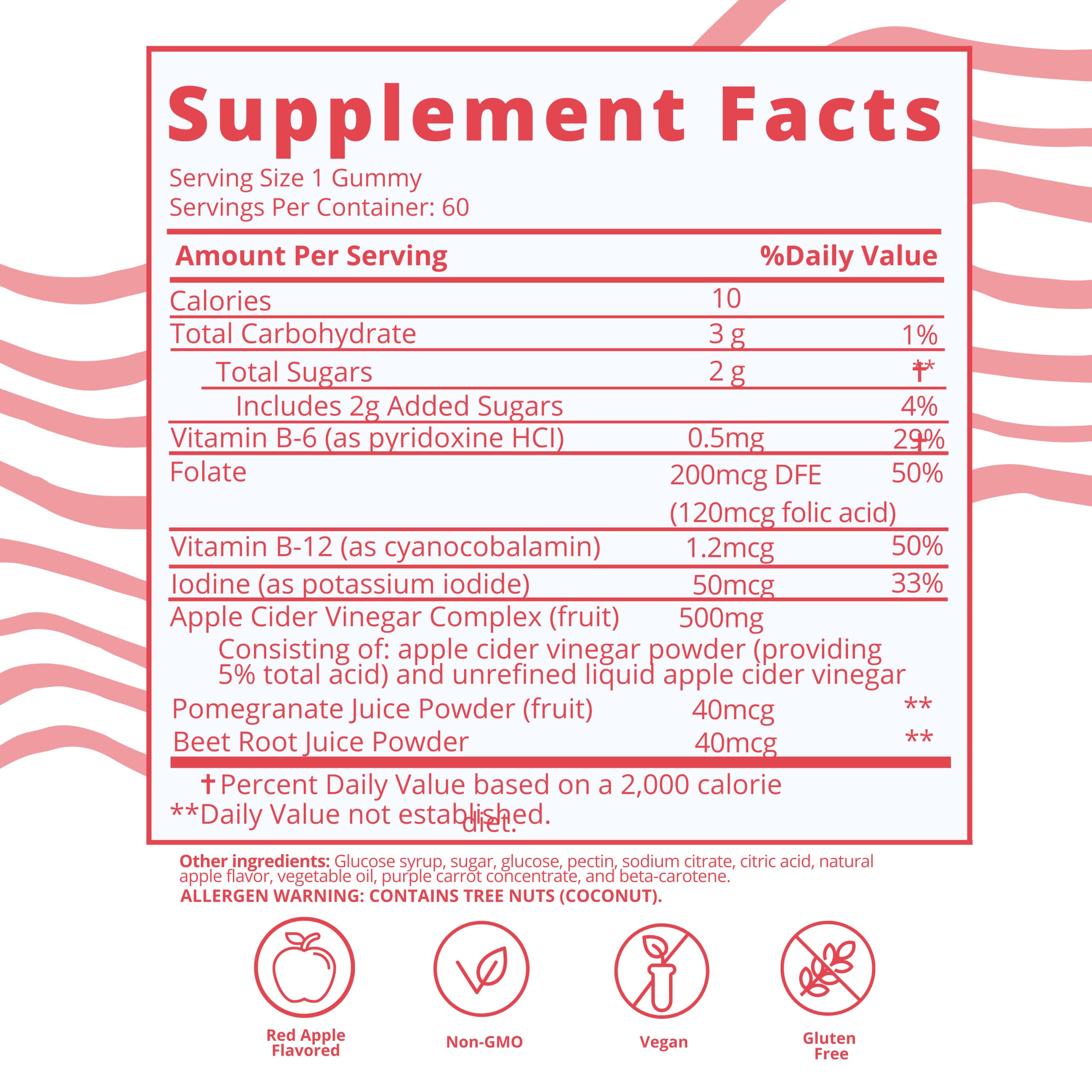 Baby Blues Apple Cider Vinegar Gummies - Vegan, Non-GMO & Gluten-Free, Postpartum Dietary Supplement Baby BluesAu supplements