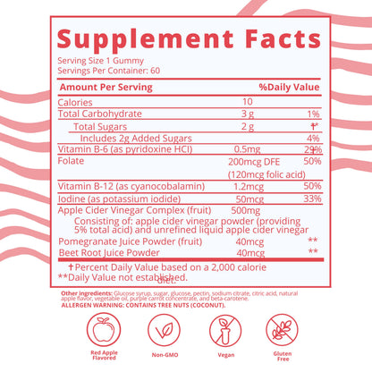 Baby Blues Apple Cider Vinegar Gummies - Vegan, Non-GMO & Gluten-Free, Postpartum Dietary Supplement Baby BluesUS supplements