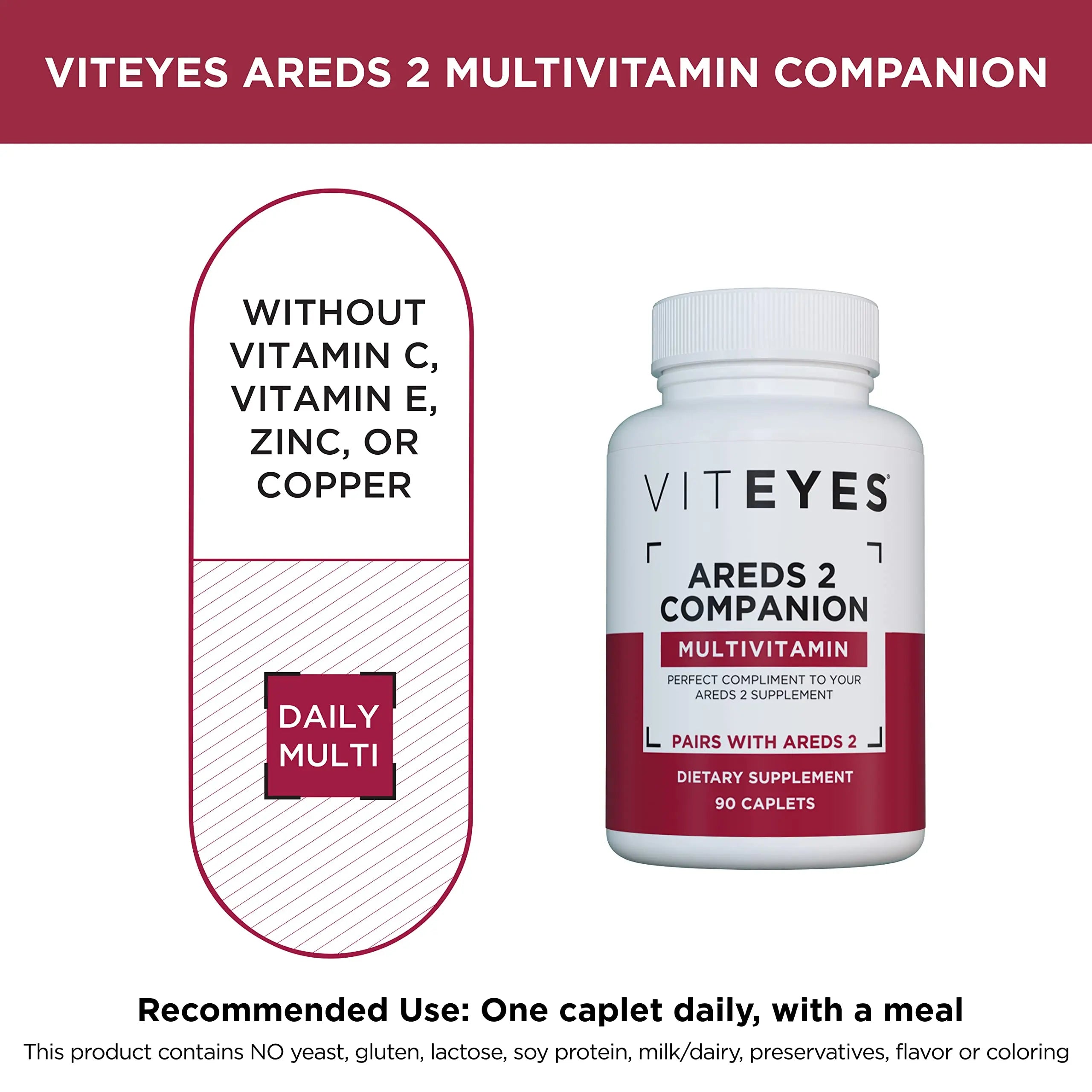 Viteyes AREDS 2 Capsules and Viteyes Multivitamin AREDS 2 Companion, Single Daily Dose Eye Vitamins, 3 Month Supply ViteyesAu supplements