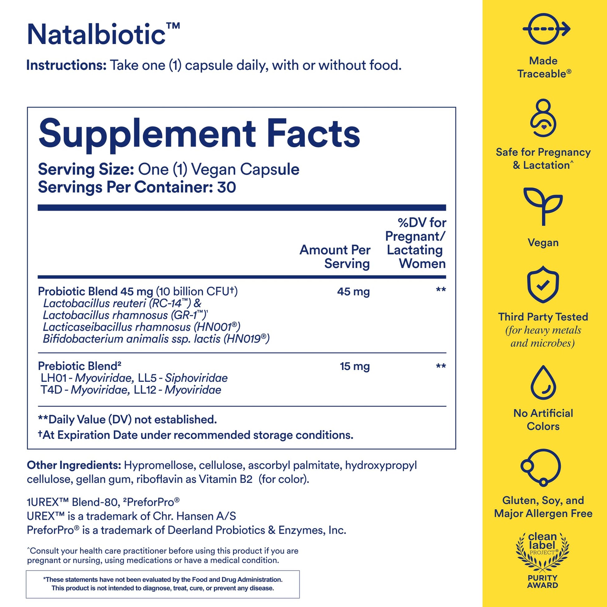 Ritual Natalbiotic™ Microbiome Support†* Biotics for Mom & Baby. Formulated to Support Digestive Health, Vaginal Health, and Baby’s Immune Health.* Designed with OB/GYNs‡. Non-GMO, Vegan, 30 Days RitualUS supplements