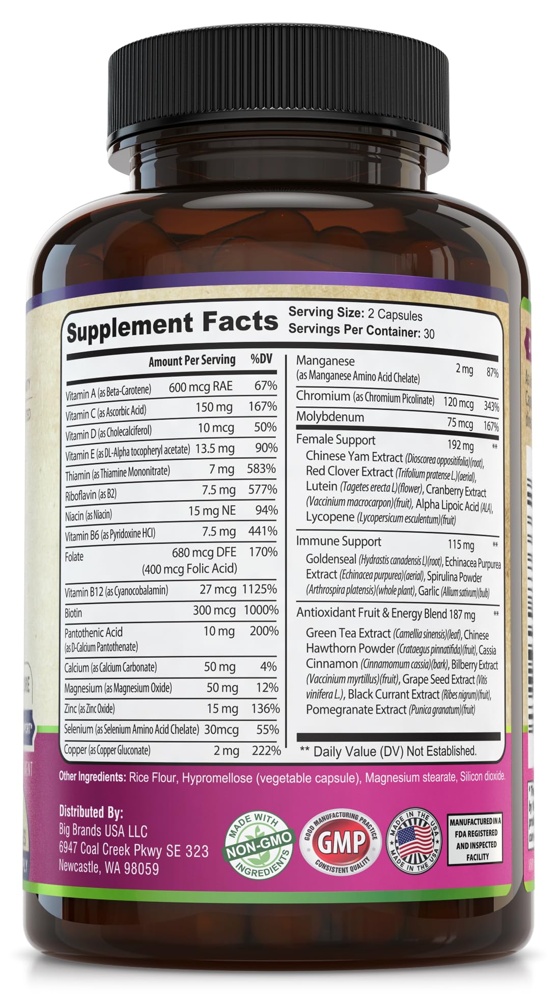 WHOLE WORLD WELLNESS Womens Daily Multivitamin Multimineral Supplement for Energy, Mood, Focus, Hair, Skin & Nails. Made for Women with 30+ Nutrients, Fruit & Energy Blend. Womens Vitamins, USA Made. WHOLE WORLD WELLNESSAu supplements