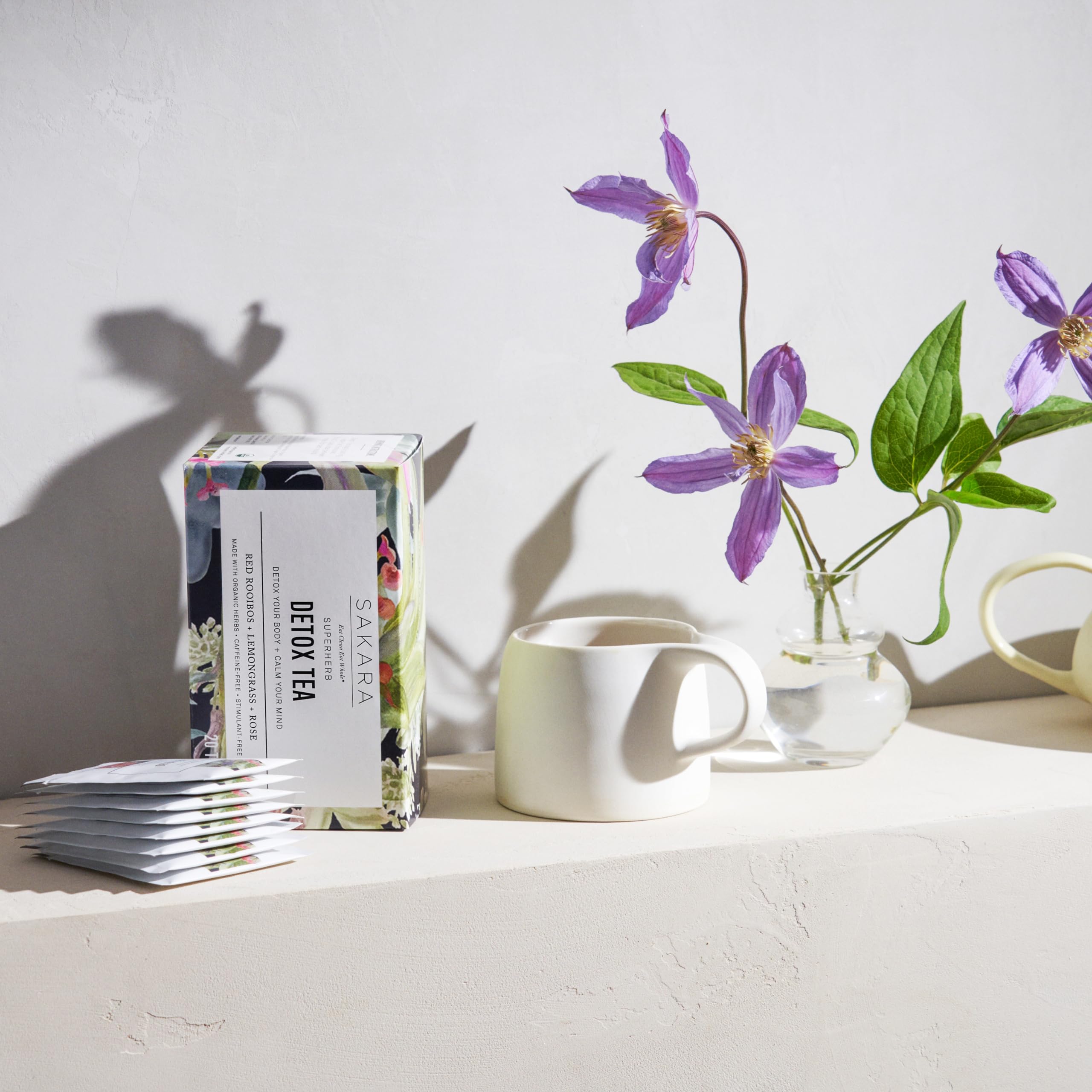 Sakara Detox Tea - Herbal Tea with Rose Petals, Lemon Peel, Lemongrass, & Rooibos SAKARAUS supplements