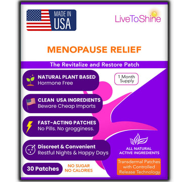 Menopause & Perimenopause Relief Patch for Women – Hot Flash, Mood & Symptom Support – Black Cohosh, Ashwagandha & More – 30 Topical Patches – USA Made by Live to Shine Live To ShineAu supplements