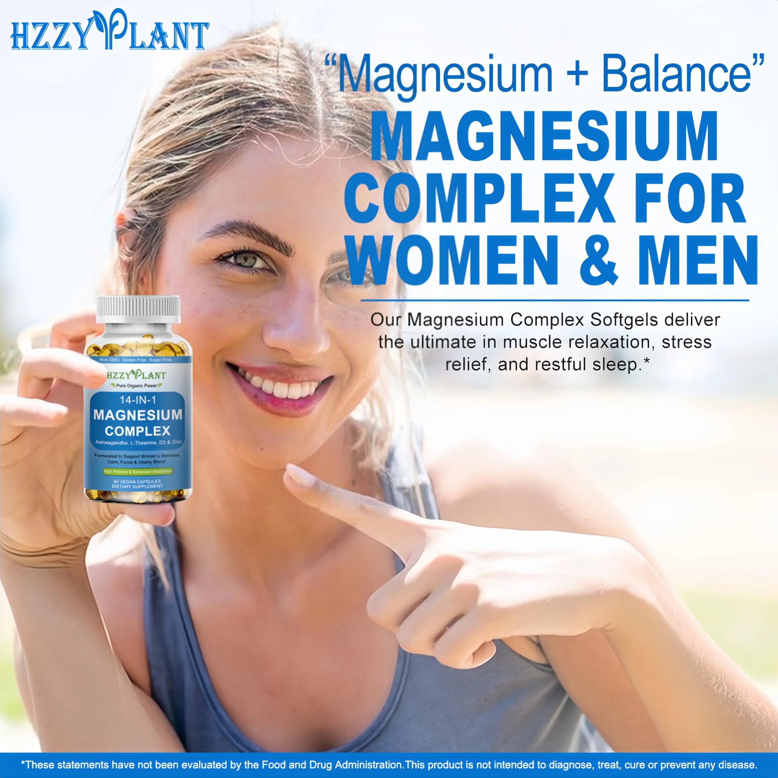 Magnesium Complex Softgels, High Absorption Magnesium Supplement with Glycinate, Citrate, Malate, Taurate, 14-in-1 Magnesium Complex for Women & Men for Muscle, Heart, Sleep Support, 2 Month Supply HZZYPLANTnz supplements