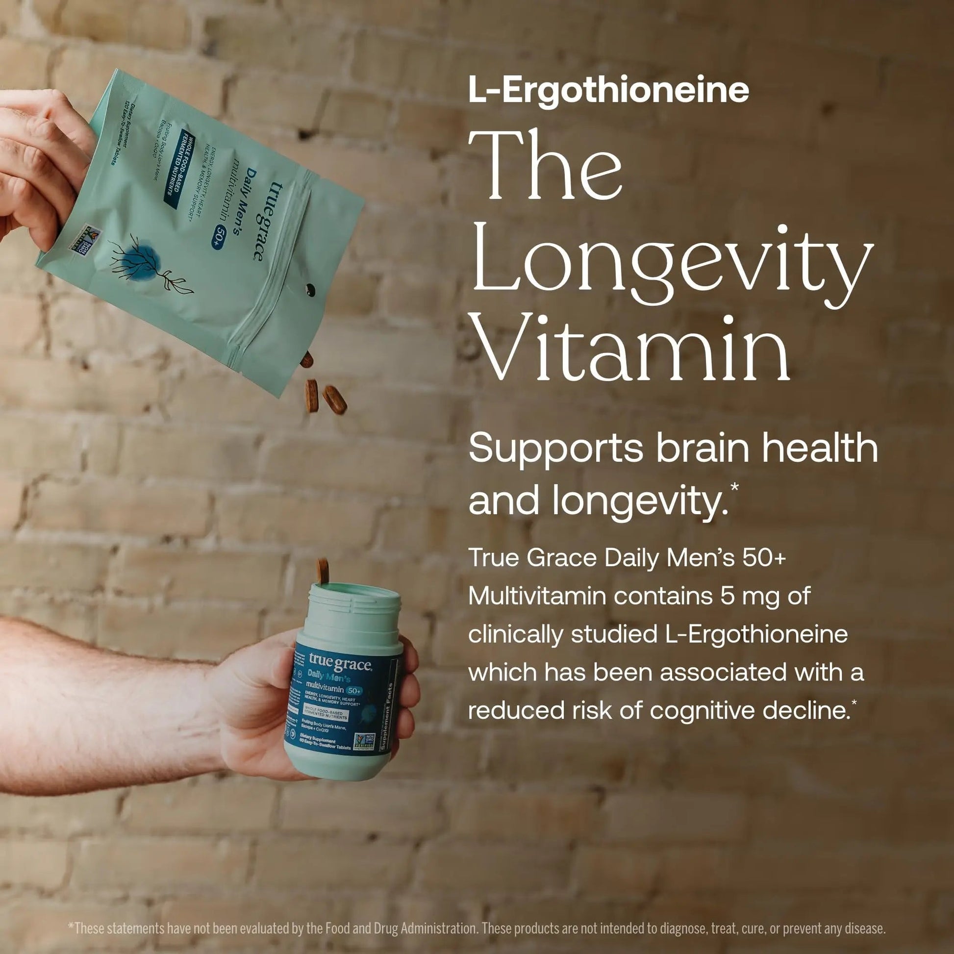 True Grace Daily Men’s Multivitamin 50+ - 60 Easy-to-Swallow Tablets - Immune, Energy, Longevity & Memory Support True GraceAu supplements