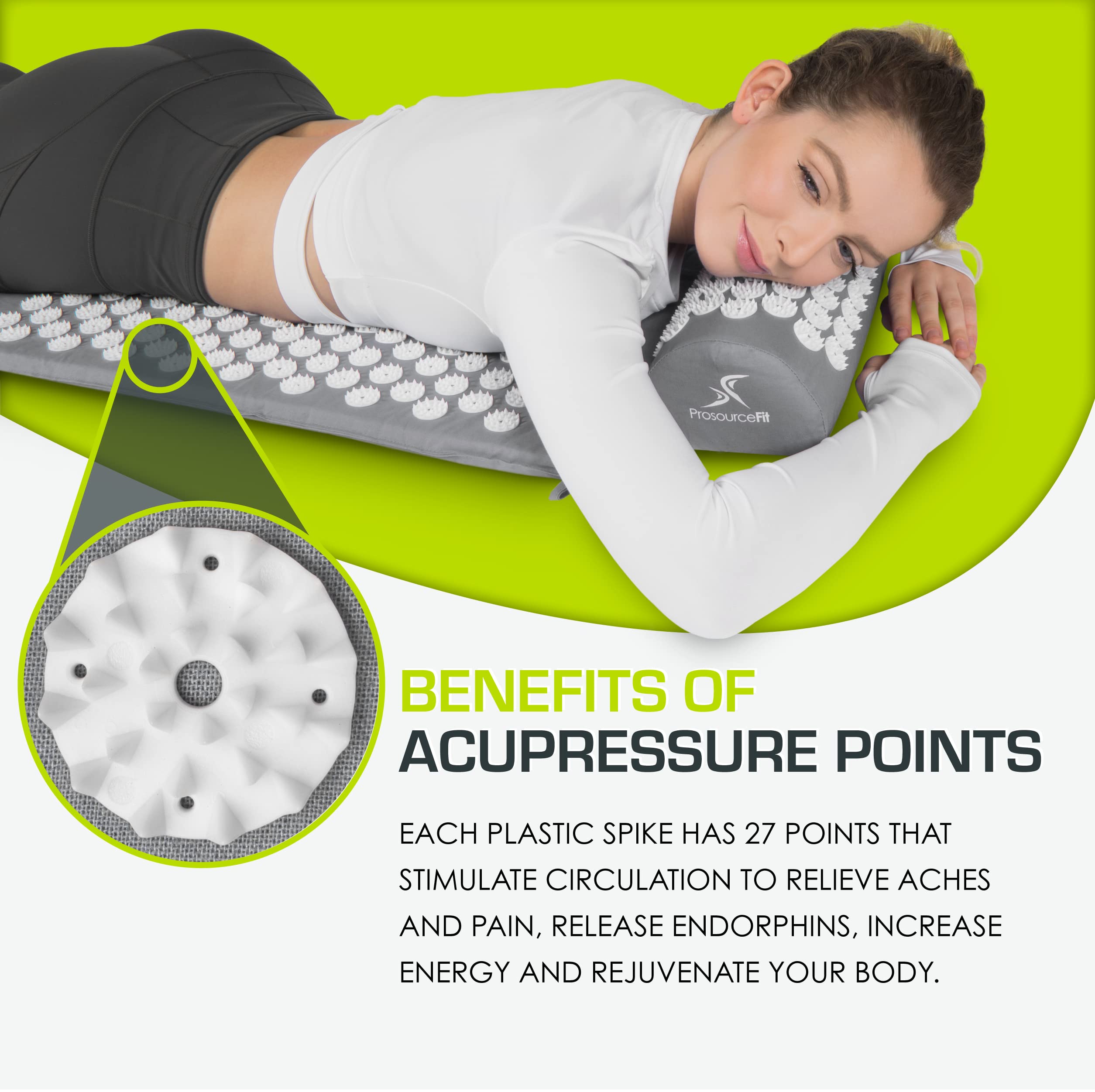 ProsourceFit Acupressure Mat and Pillow Set for Back/Neck Pain Relief and Muscle Relaxation ProsourceFitAu supplements