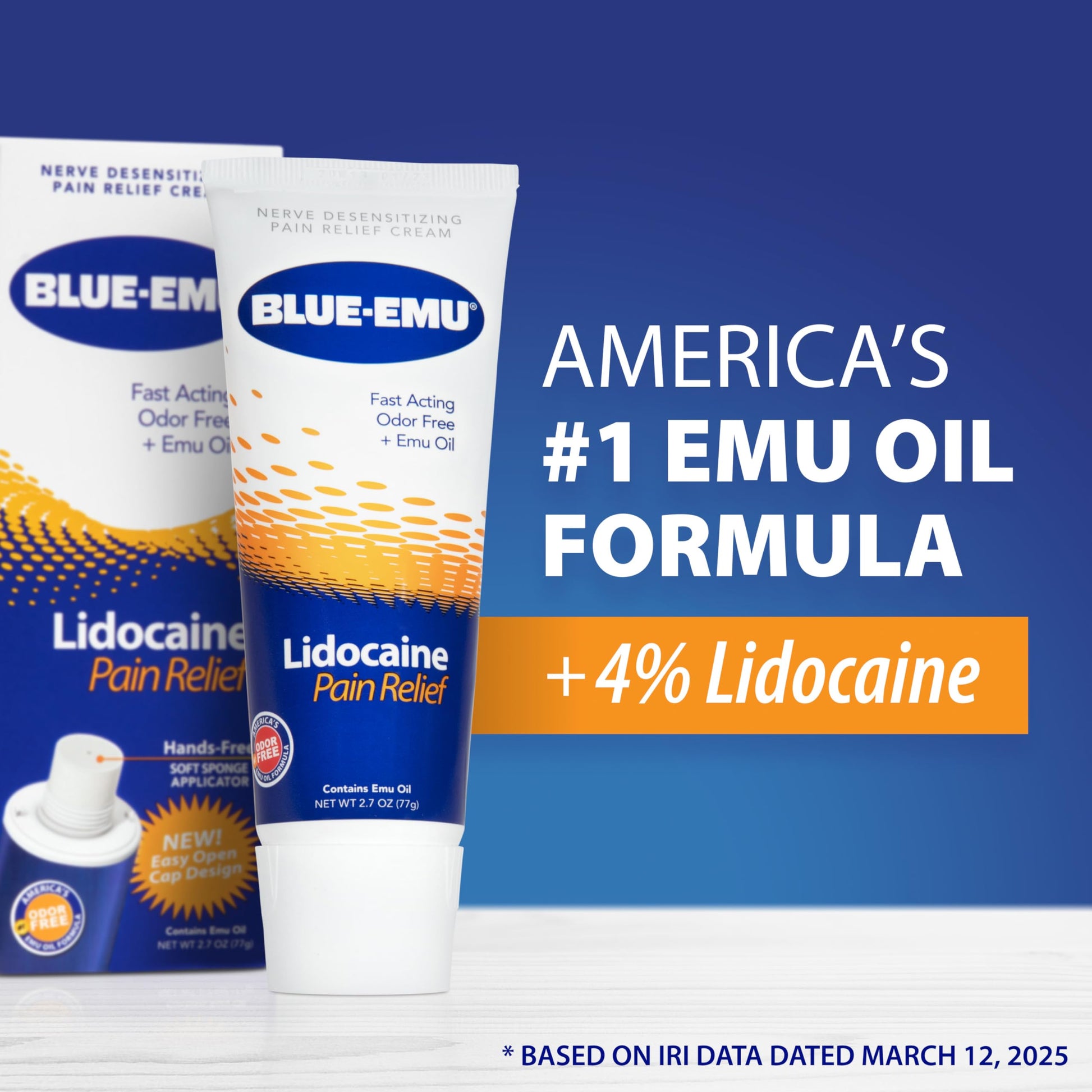 BLUE-EMU Lidocaine Pain Relief Cream for Fast, Numbing Relief, 2.7 Oz, 1 Pack BLUE-EMUAu supplements