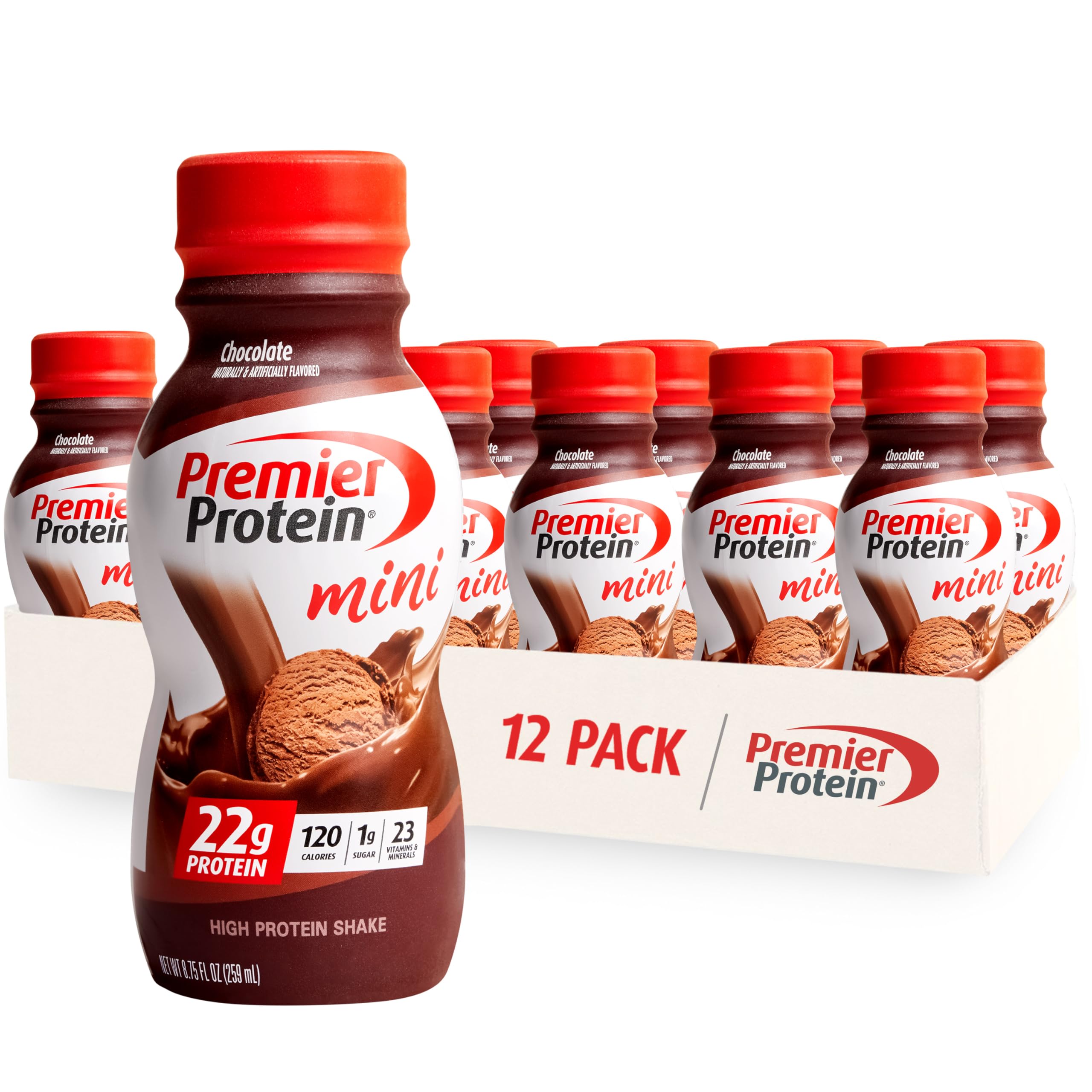 Premier Protein Shake MINIs, Chocolate, 22g Protein, 120 Calories, 1g Sugar, 8.75fl oz Premier ProteinUS supplements