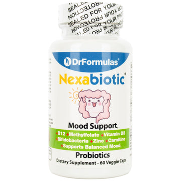 DrFormulas Mood Boost Probiotics for Stress and Calm, Methylfolate for Kids, Women, Men | Nexabiotic Supplement with Bifidobacterium and B-12, 60 Count DrFormulasAu supplements