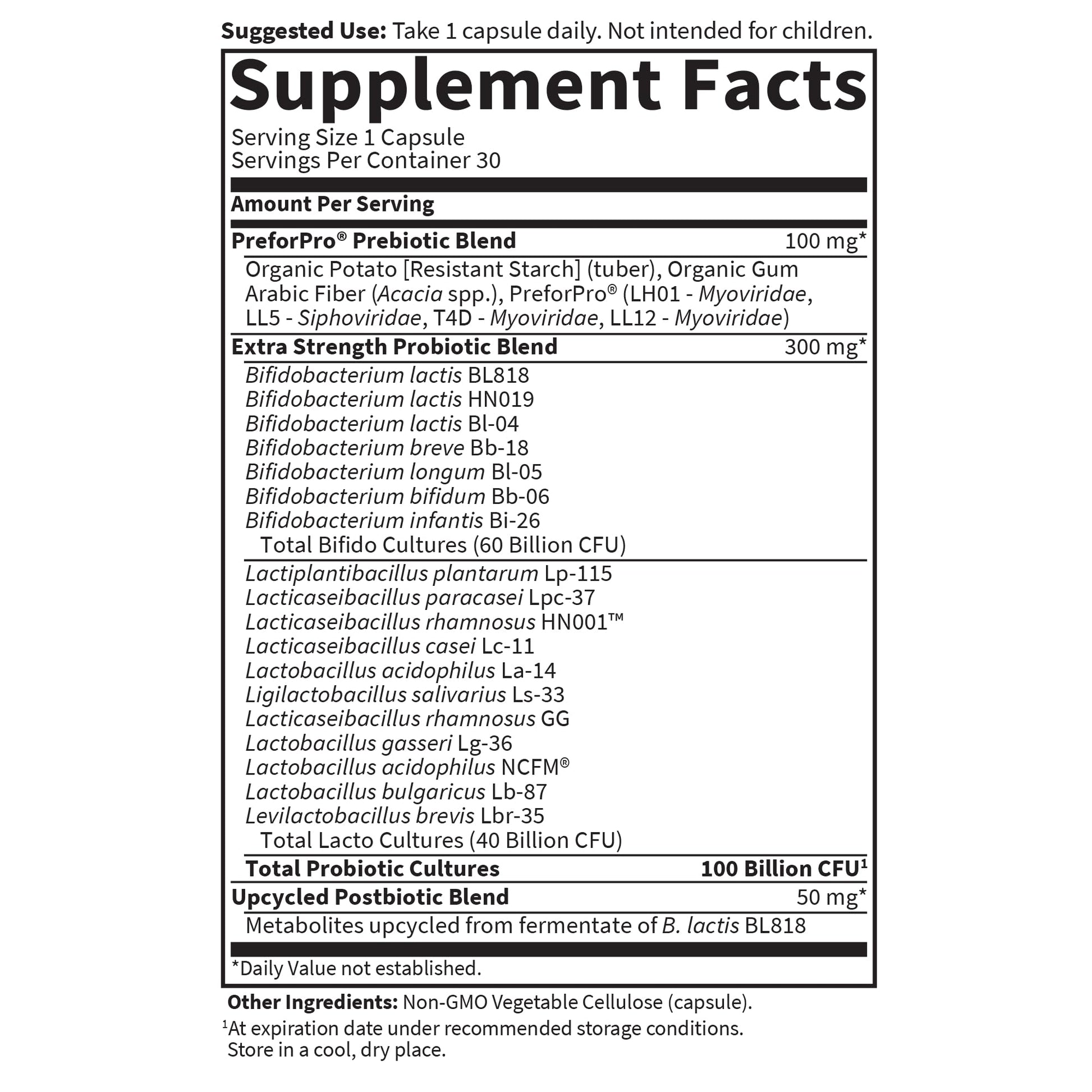 Garden of Life Dr Formulated Probiotics 100 Billion CFU Pre + Pro + Postbiotics - Extra Strength Digestive & Immune Support for Men and Women, Potato, Acacia, Postbiotic Metabolites, 30 Capsules Garden of LifeAu supplements