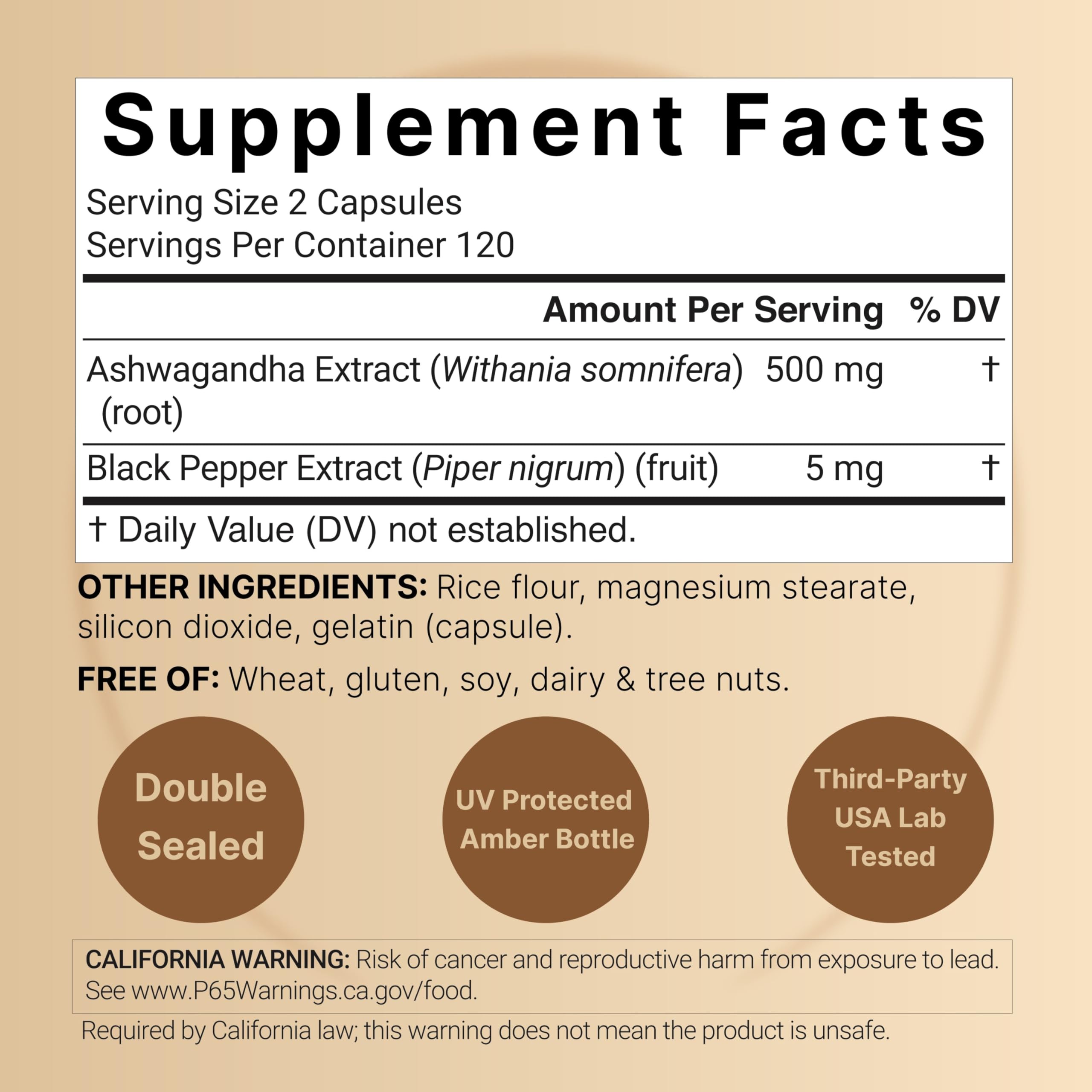 NatureBell Ashwagandha Root with Black Pepper Extract - 240 Capsules - High Strength Adaptogen for Calmness, Relaxation & Immune Support* NatureBellAu supplements