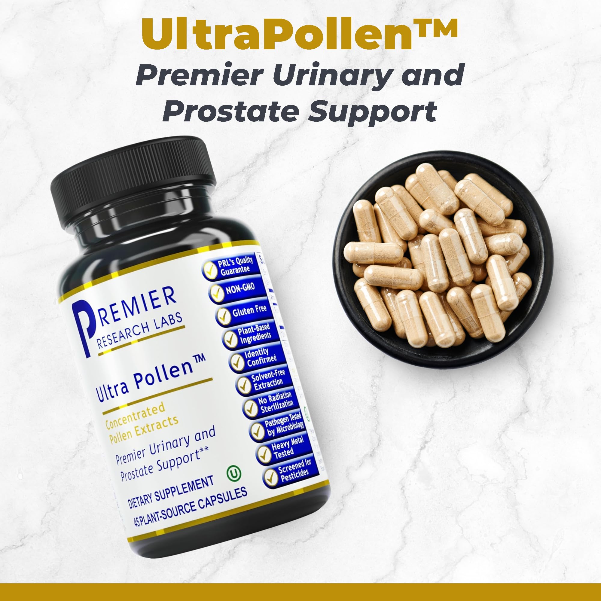 Premier Research Labs UltraPollen - Bee Pollen Supplement, Rye Pollen Extract, Prostate Health, Bee Pollen Extract from Rye Flower with Amino Acids, Supplement for Men & Women- 45 Vegetarian Capsules Premier Research LabsAu supplements