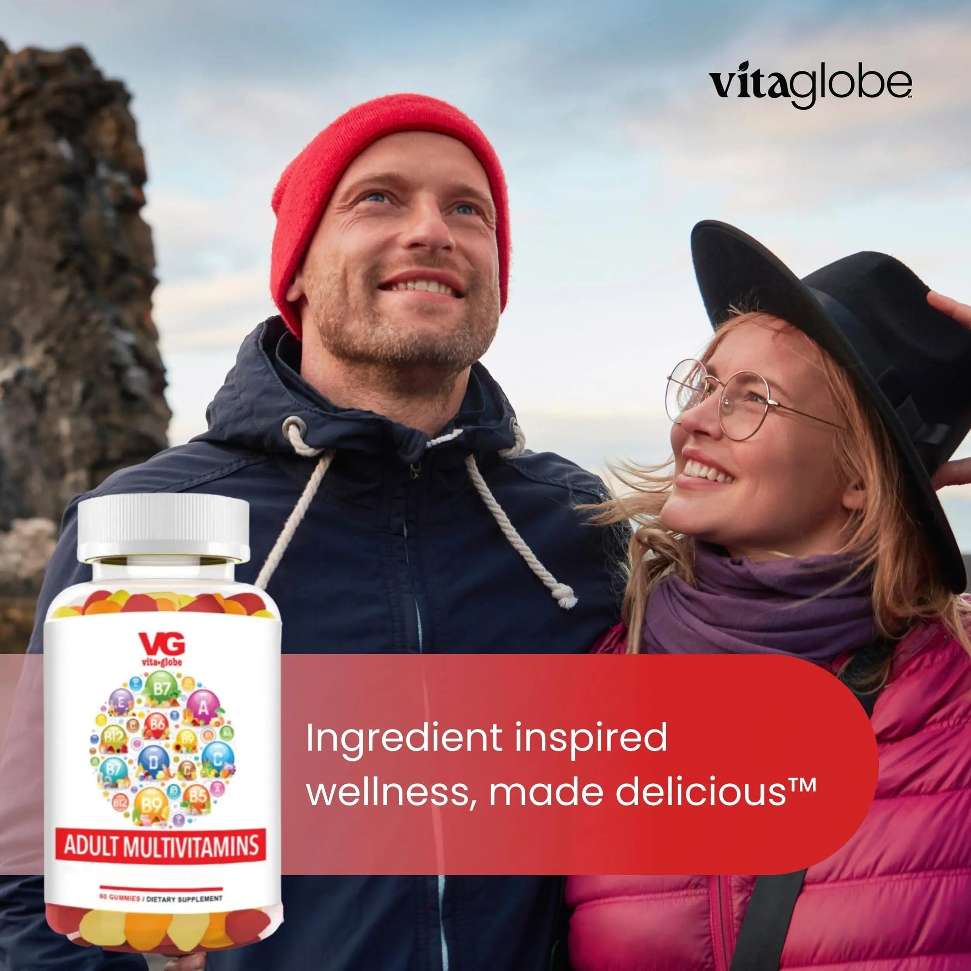 VITA GLOBE Adult Multivitamin Gummies – 9 Daily Vitamins with C, D, E, B6, B12, Folate & Biotin | Delicious Juicy Trio Orange VITA GLOBEAu supplements