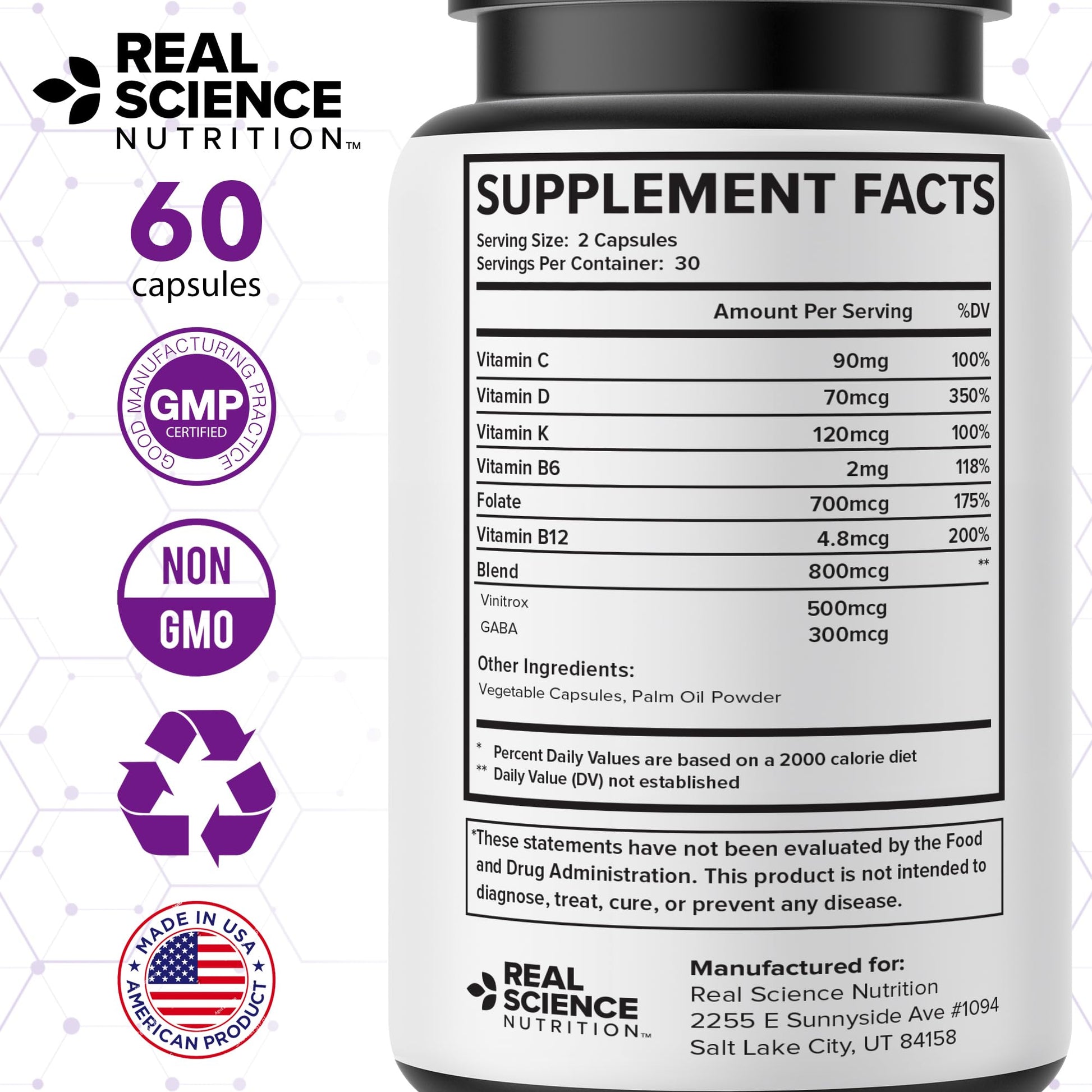 Real Science Carpal Miracle – All Natural Carpal Tunnel Relief & Wrist Support Supplement with Vitamins B6, B12, C, D, K + GABA – Hand & Nerve Comfort – Made in USA, 60 Caps Real Science NutritionAu supplements