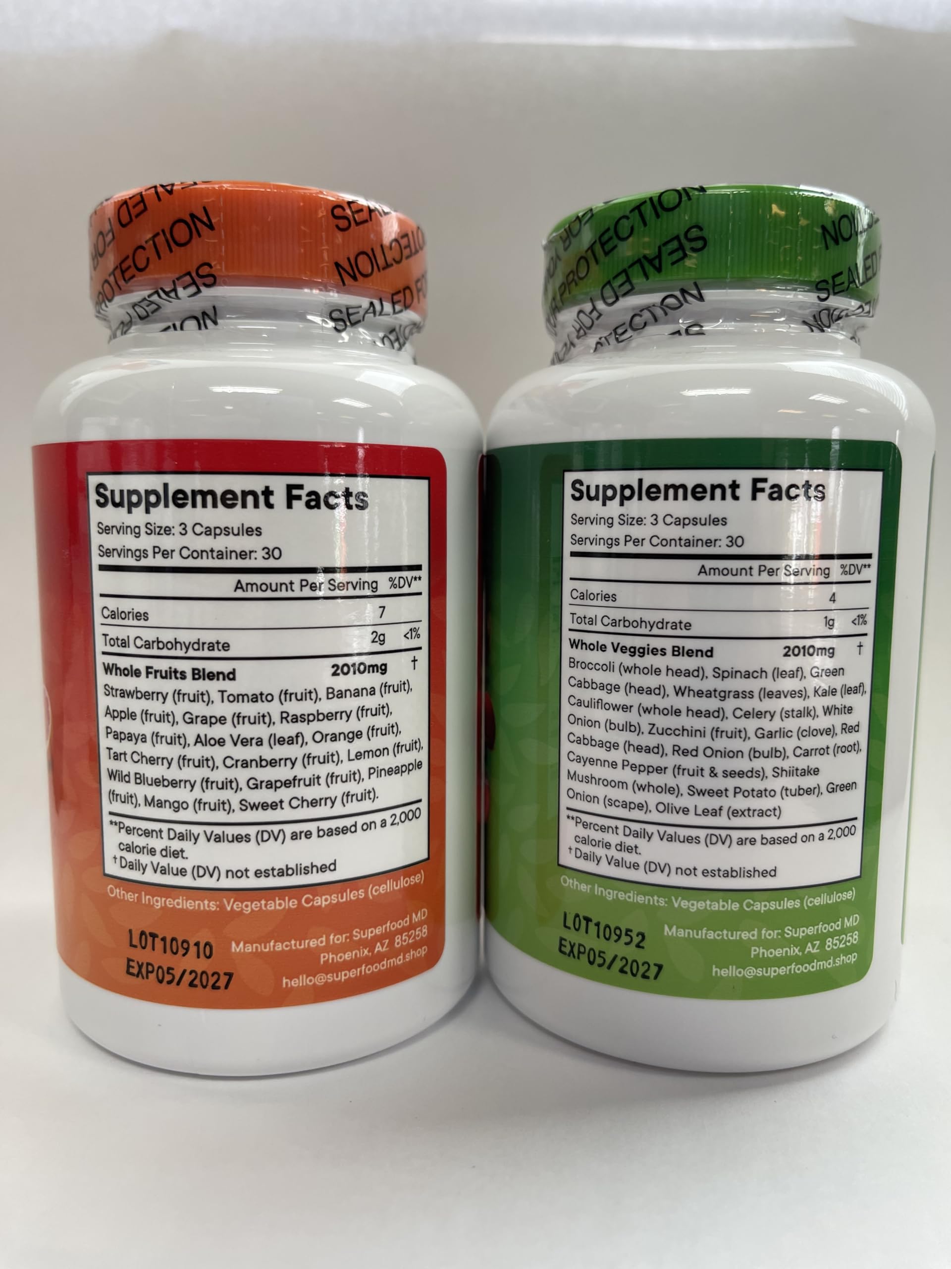 Superfood MD Fruits & Veggies Supplement - Whole Food Natural Superfoods - with Beta Carotene - Soy Free- 90 Count (Pack of 2) Superfood MDAu supplements