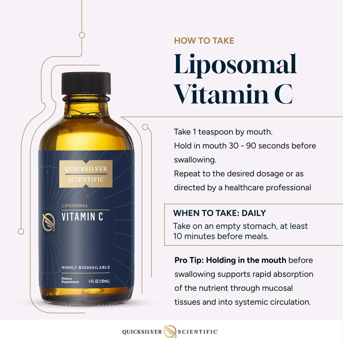 Quicksilver Scientific Liposomal Vitamin C - 1000mg Buffered Liquid Vitamin C Supplement - Immune + Antioxidant Support - Liposomes for Superior Absorption - Vegan + Non-GMO (4oz / 120ml) Quicksilver ScientificUS supplements