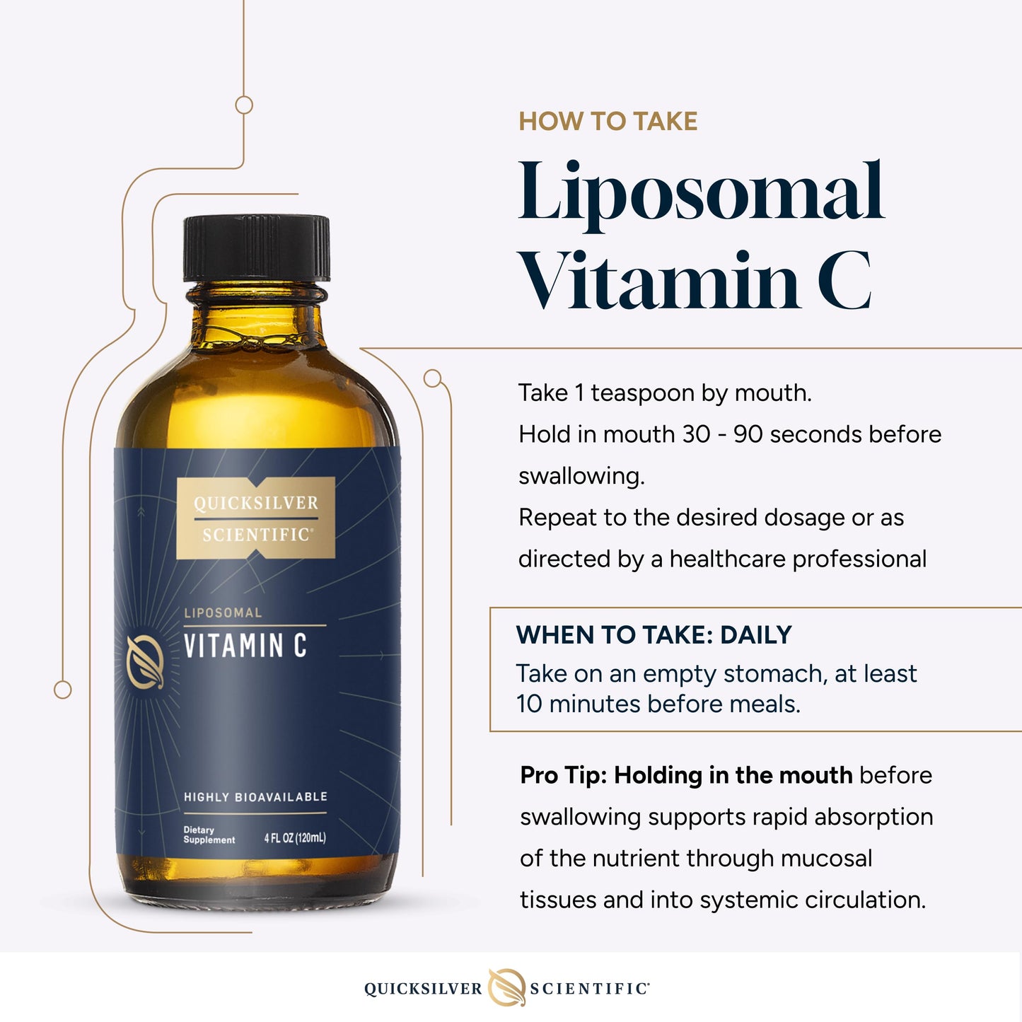 Quicksilver Scientific Liposomal Vitamin C - 1000mg Buffered Liquid Vitamin C Supplement - Immune + Antioxidant Support - Liposomes for Superior Absorption - Vegan + Non-GMO (4oz / 120ml) Quicksilver ScientificUS supplements
