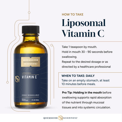 Quicksilver Scientific Liposomal Vitamin C - 1000mg Buffered Liquid Vitamin C Supplement - Immune + Antioxidant Support - Liposomes for Superior Absorption - Vegan + Non-GMO (4oz / 120ml) Quicksilver ScientificUS supplements