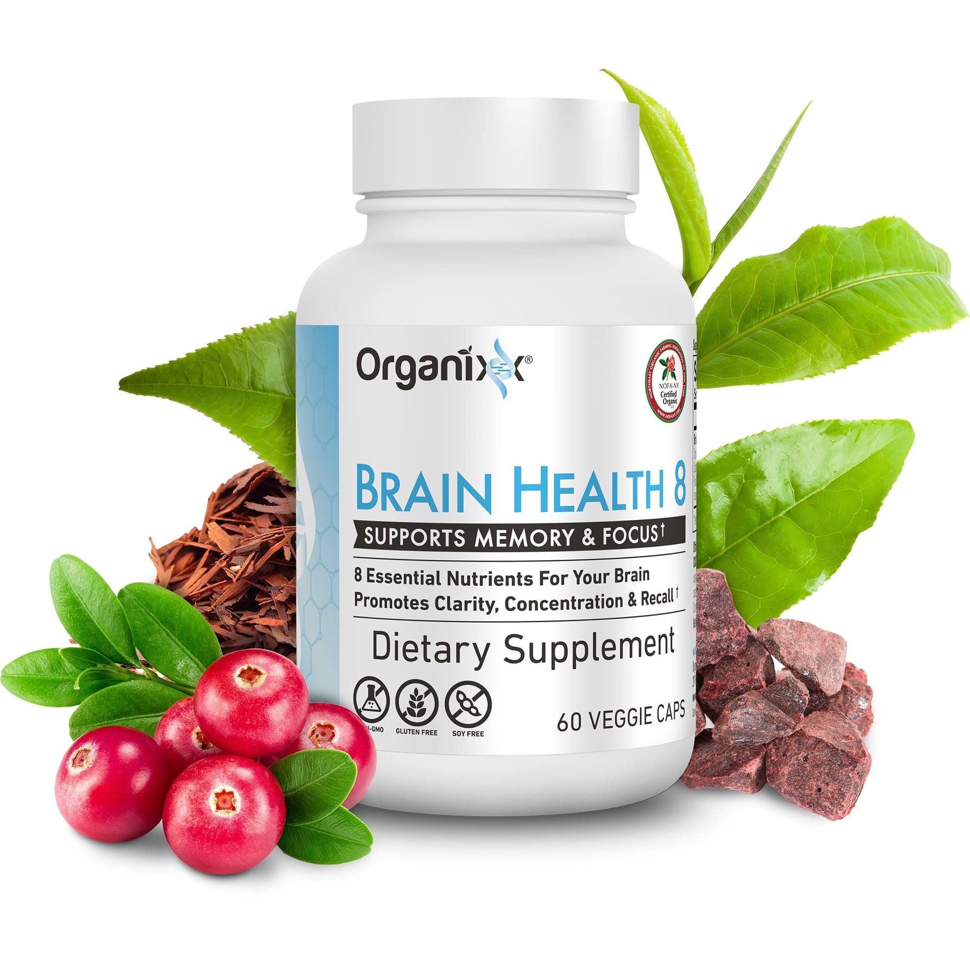 Organixx Ageless Brain Powerful Brain Health Supplement to Support Brain Function, Clarity, Focus, Re-Energize Brain Cells, Helps Promote a Balanced Mood, Gluten Free, Non GMO, 60 Vegetarian Capsules OrganixxAu supplements