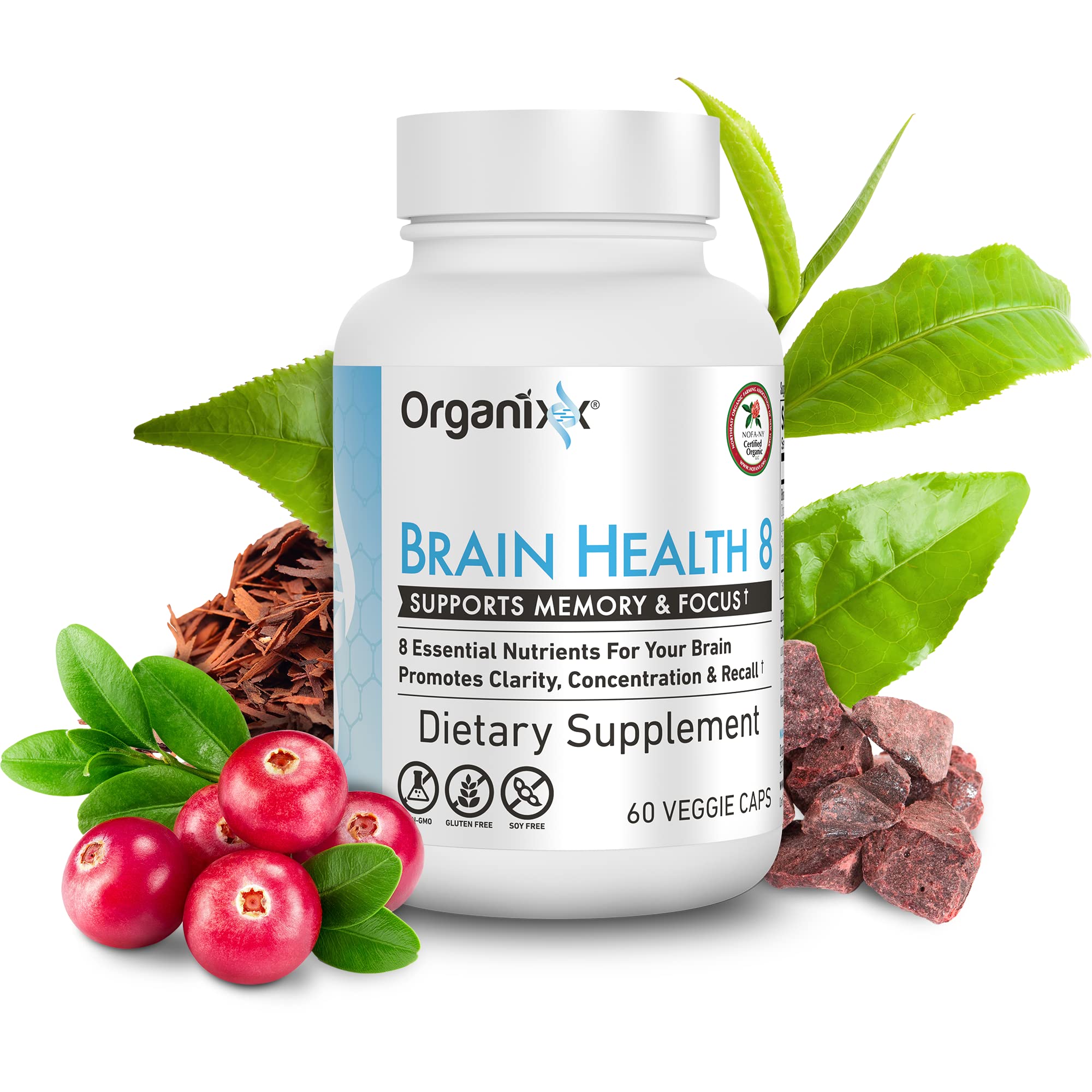 Organixx Ageless Brain Powerful Brain Health Supplement to Support Brain Function, Clarity, Focus, Re-Energize Brain Cells, Helps Promote a Balanced Mood, Gluten Free, Non GMO, 60 Vegetarian Capsules OrganixxAu supplements