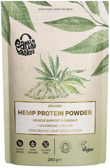 Earths Basket Organic Hemp Protein Powder,280g Natural, Unflavoured, Vegan, Gluten Free EARTHS BASKETAu supplements