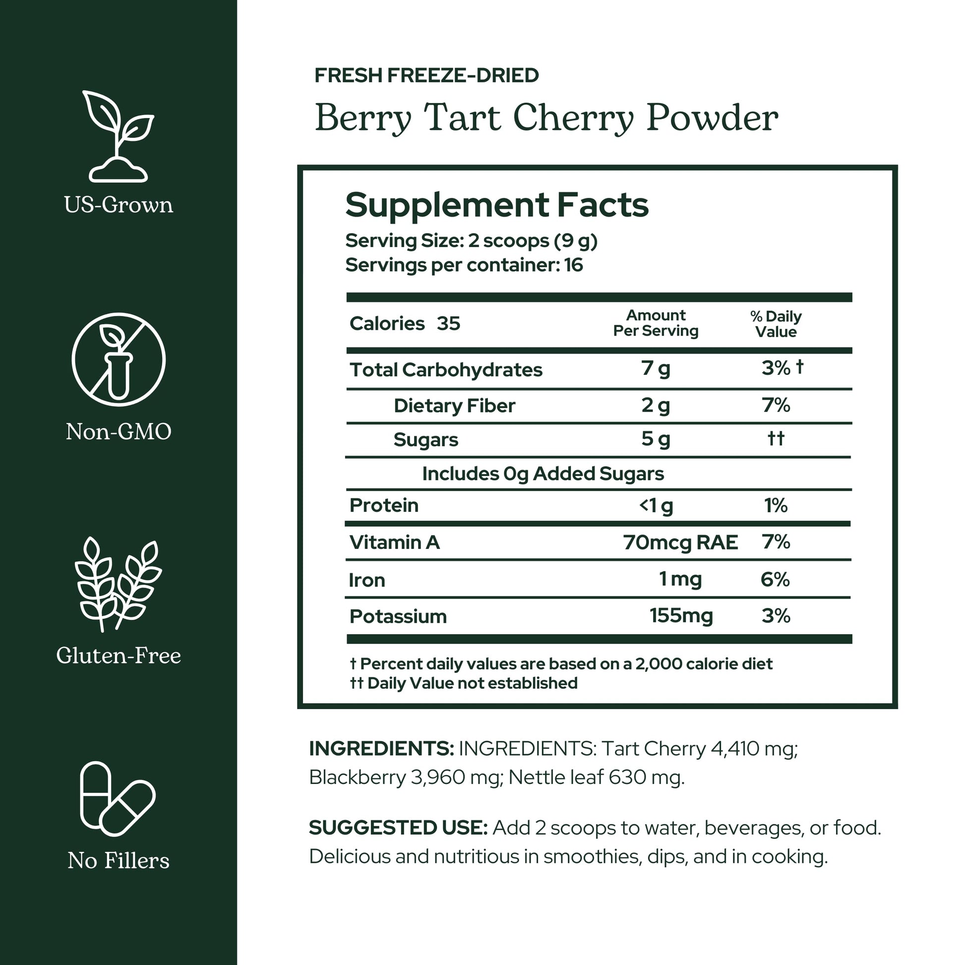 Eclectic Herb - Berry Tart Cherry Powder | Joint Support Supplement | Superfood Vitamin & Mineral Supplement | Freeze Dried, Vegan, Non-GMO, Gluten-Free (5.1 oz | 144 g) ECLECTIC INSTITUTEAu supplements