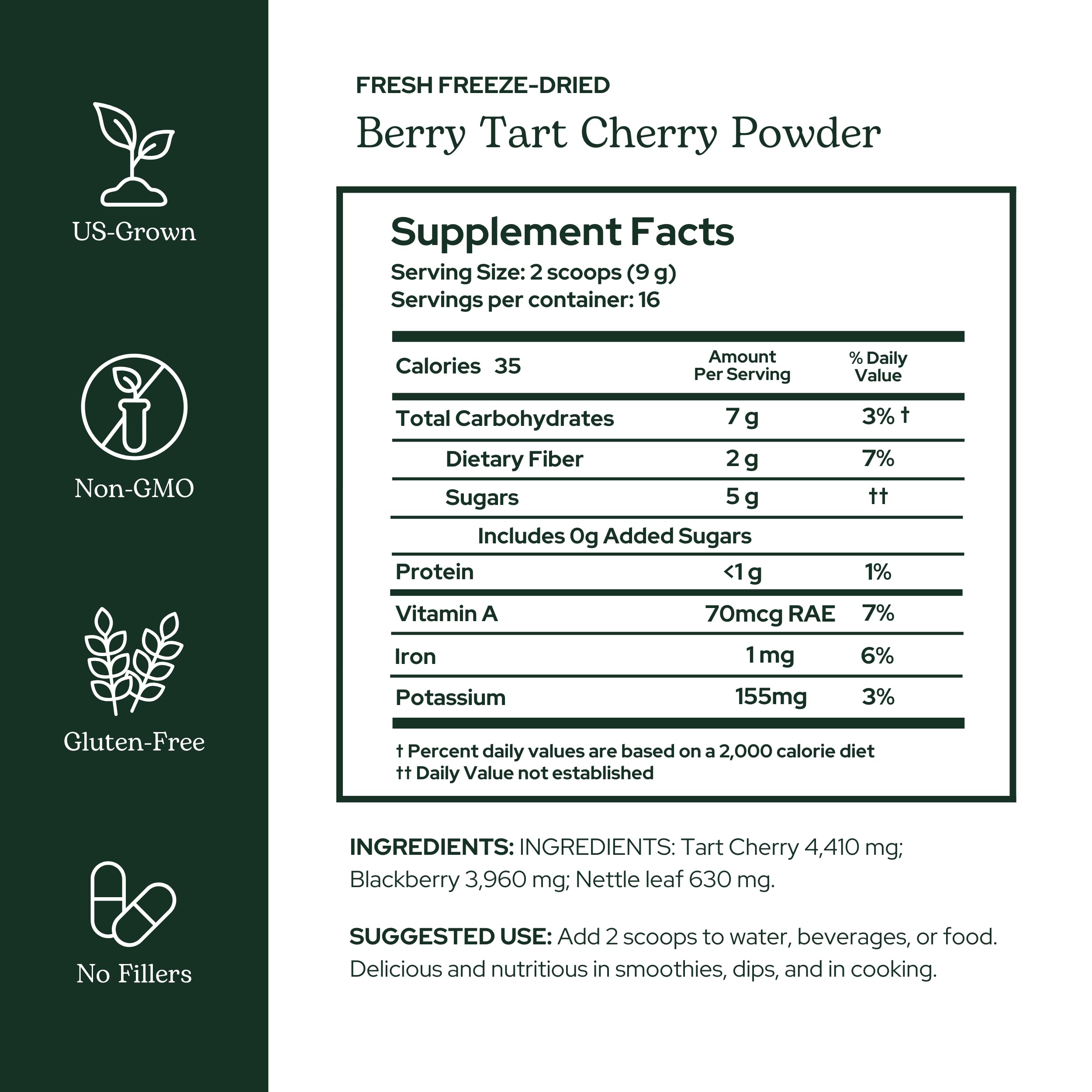 Eclectic Herb - Berry Tart Cherry Powder | Joint Support Supplement | Superfood Vitamin & Mineral Supplement | Freeze Dried, Vegan, Non-GMO, Gluten-Free (5.1 oz | 144 g) ECLECTIC INSTITUTEAu supplements