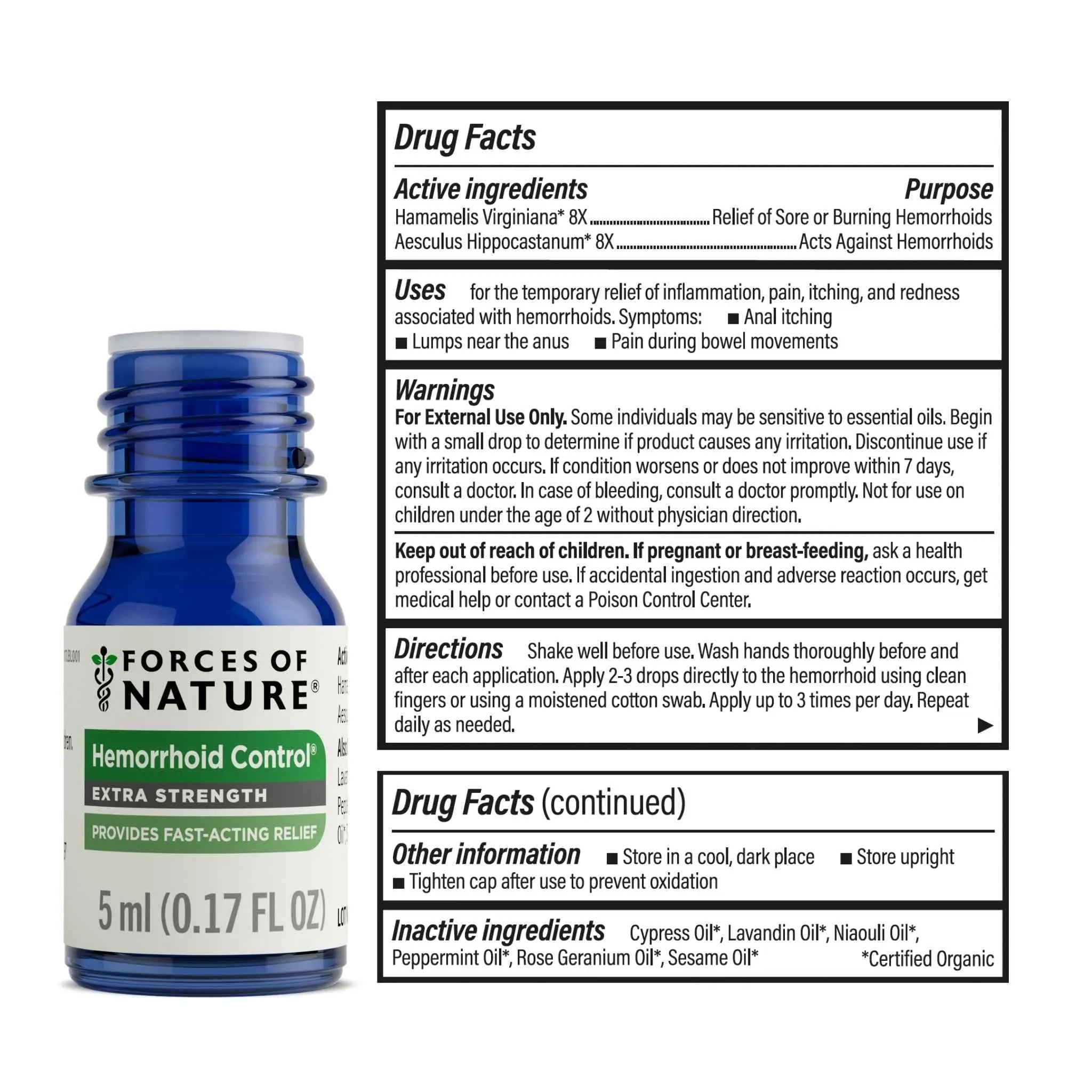 Forces of Nature Hemorrhoid Control Extra Strength (5ml) + Organic Fissure Care (5ml) | Virtual Bundle Forces of NatureAu supplements