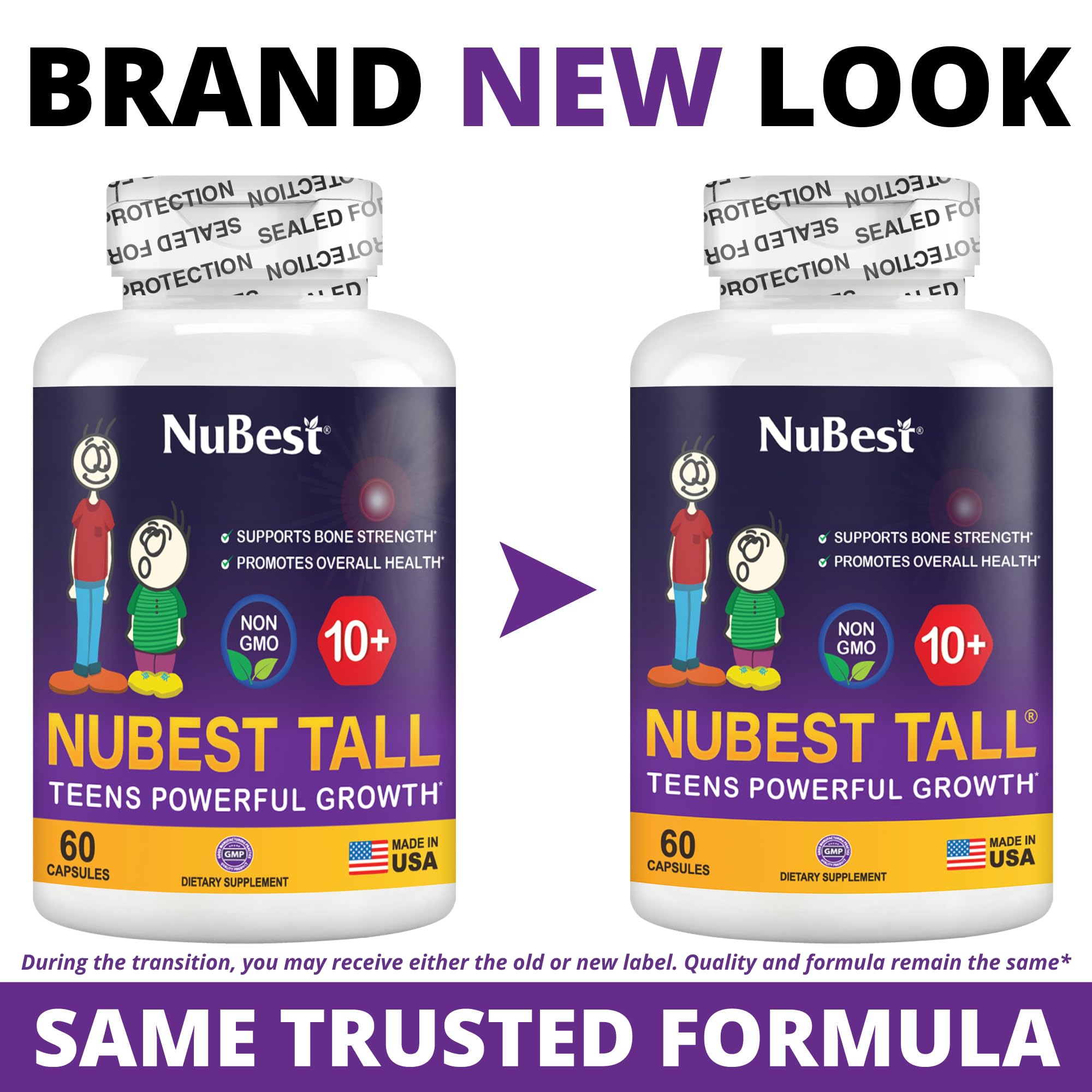 NuBest Tall 10+ Premium Bone Strength Formula, Enhanced Immunity and Overall Health for Age 10+ with Calcium, Vitamin D3, Vitamin K2, and Multivitamins | 60 Capsules | 1 Month Supply NuBestAu supplements