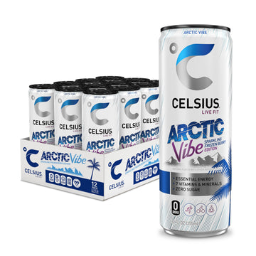 CELSIUS Arctic Vibe Sparkling Frozen Berry, Functional Essential Energy Drink, 12 Fl Oz CELSIUSUS supplements