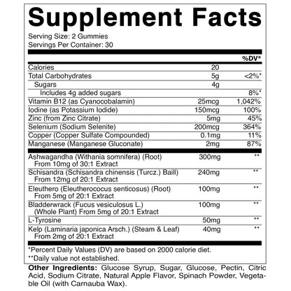 Vitamatic Vegan Thyroid Support Gummies with Iodine & Kelp - 60 Count - Improve Your VitamaticUS supplements