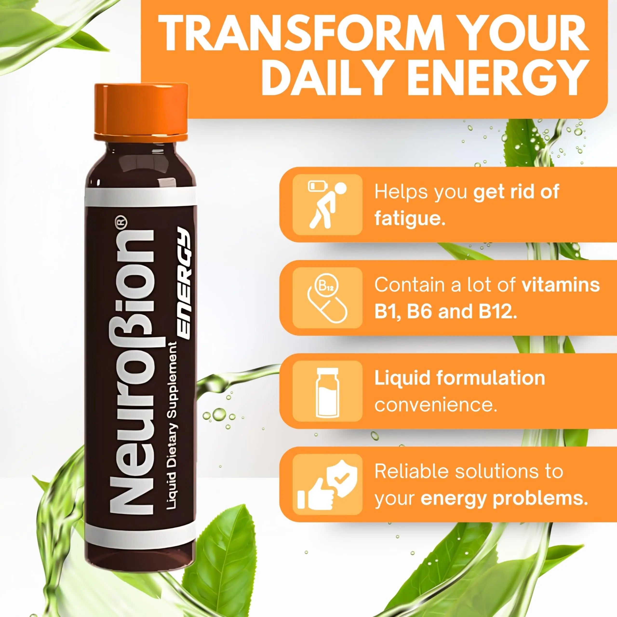 Neurobion Energy Liquid Dietary Supplement Multivitamins + Enegy Blend 10 vials x 250 ml NeurobionAu supplements