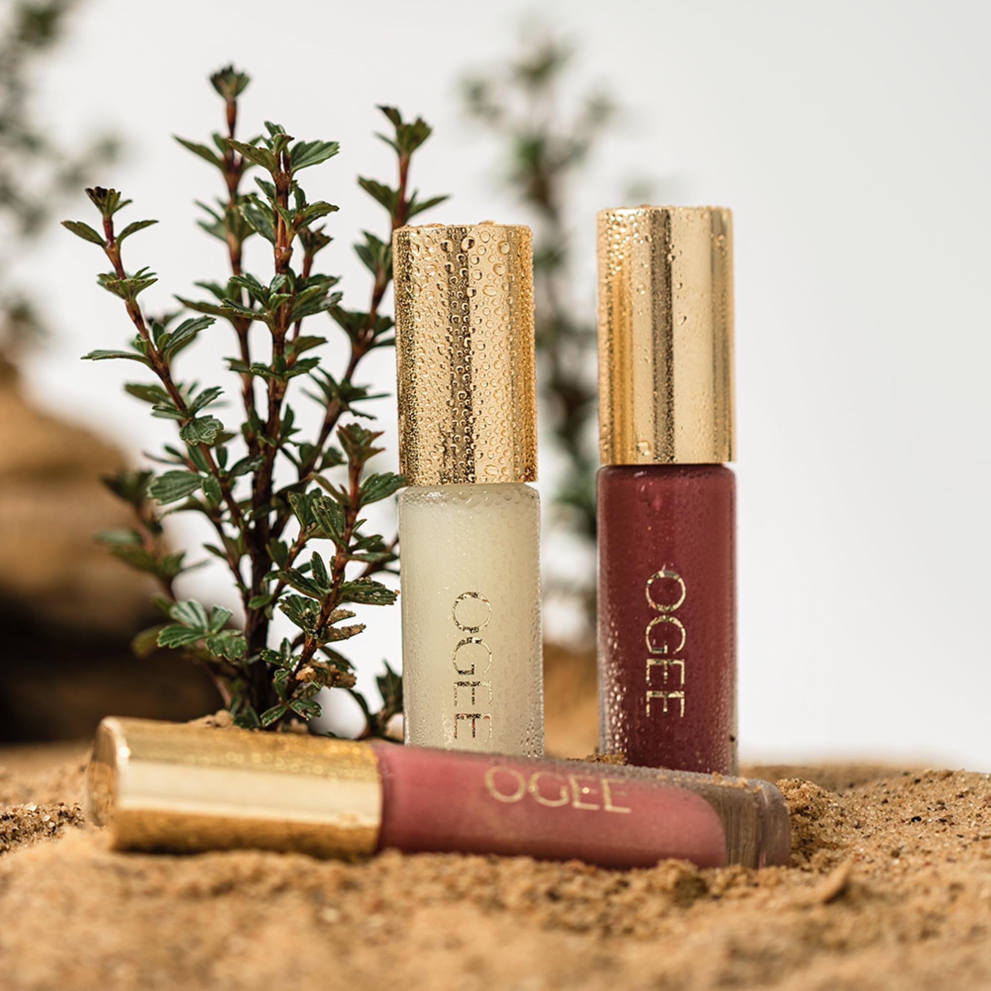 Ogee Beyond Clean Lip Gloss - Certified Organic Lip Gloss for Women - Effortlessly Plump, Hydrate & Add High-Shine Color, Freesia - Desert Rose Shimmer OgeeAu supplements