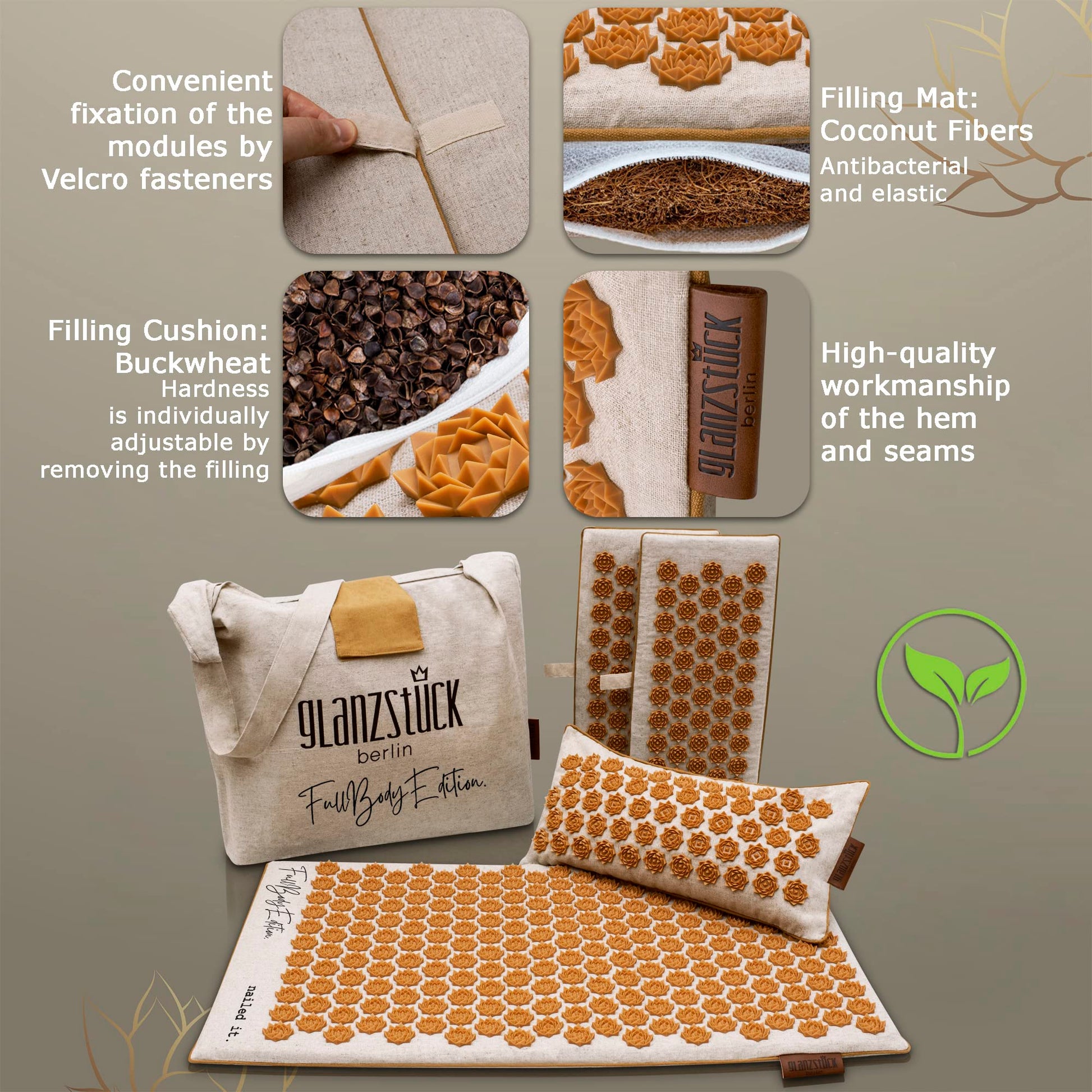 Glanzstück Berlin® Health Collection XXL Acupressure Mat Set for Full Body for Tension Headaches Glanzstück BerlinAu supplements