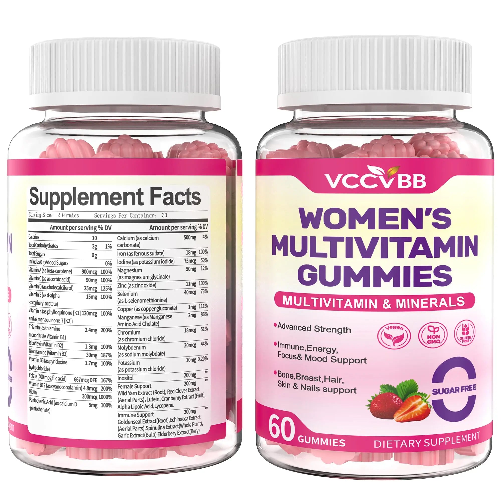 VCCVBB All-in-One Women's Multivitamin Gummies with Complete Vitamin & Mineral Complex, Herbal Blends for Energy, Overall Health VCCVBBAu supplements