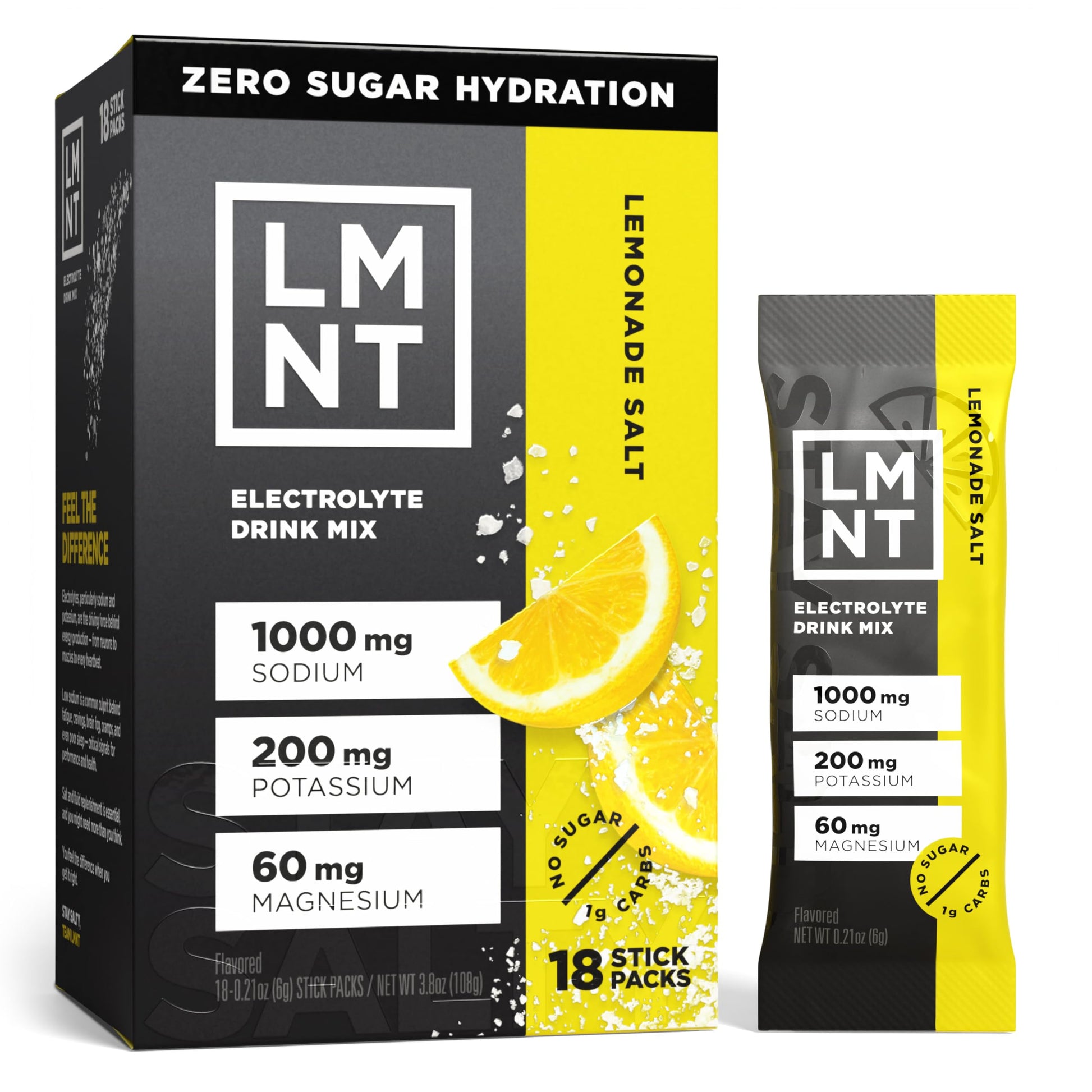 LMNT Zero Sugar Electrolytes - Lemonade | Drink Mix | 18-Count Drink LMNTUS supplements